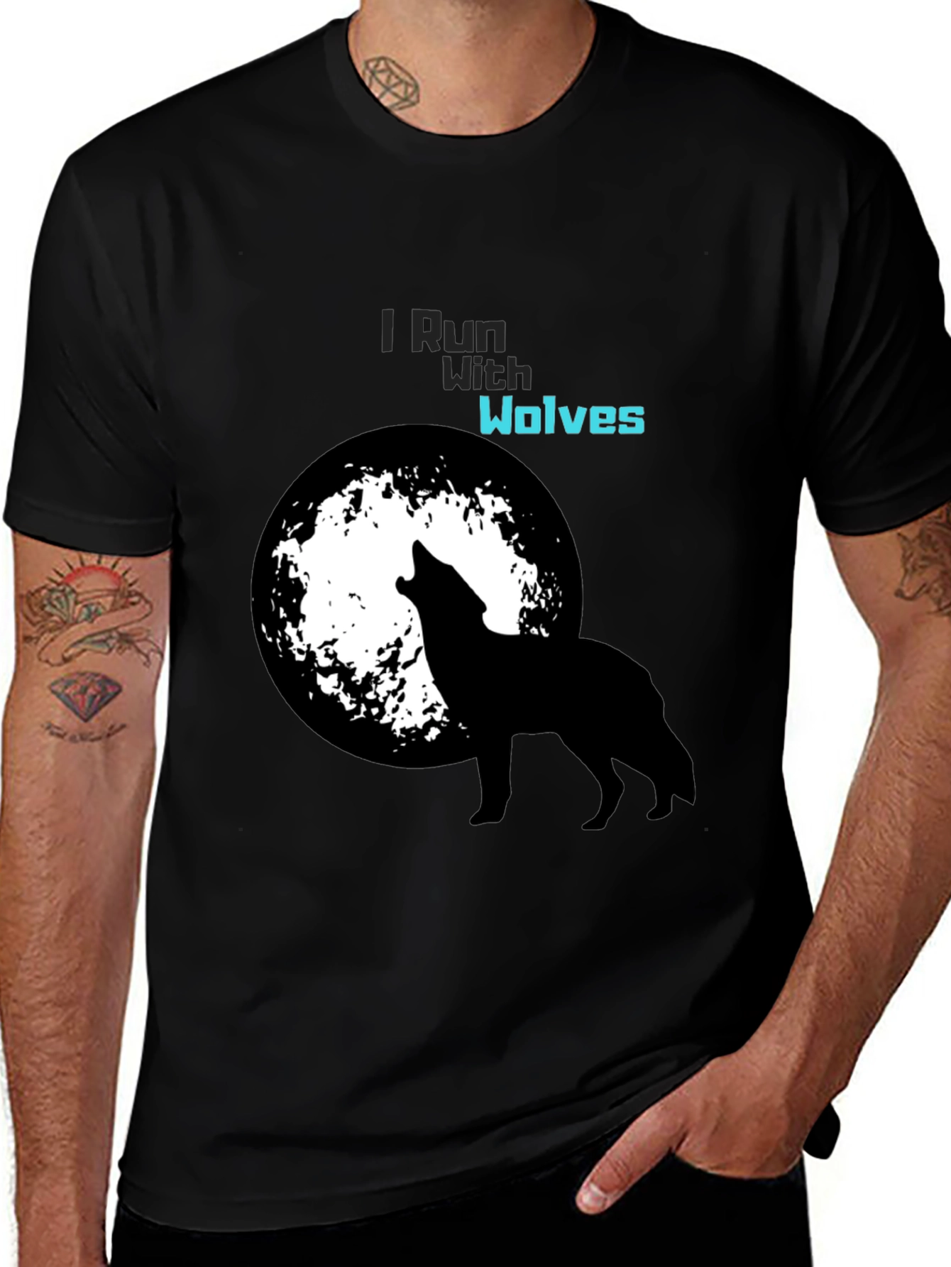 Variant 20 of I Run With Wolves Black T-Shirt