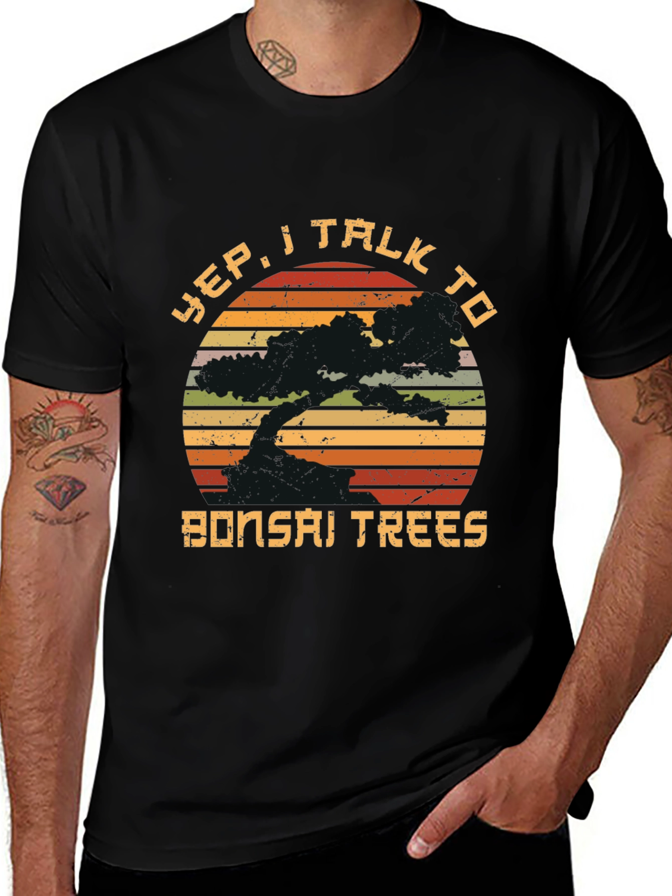 Variant 3 of Yep, I Talk to Bonsai Trees Graphic T-Shirt