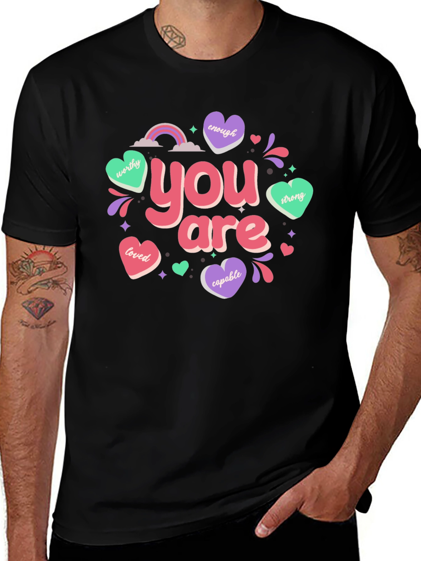 You Are Enough Graphic Tee - Black Unisex T-Shirt