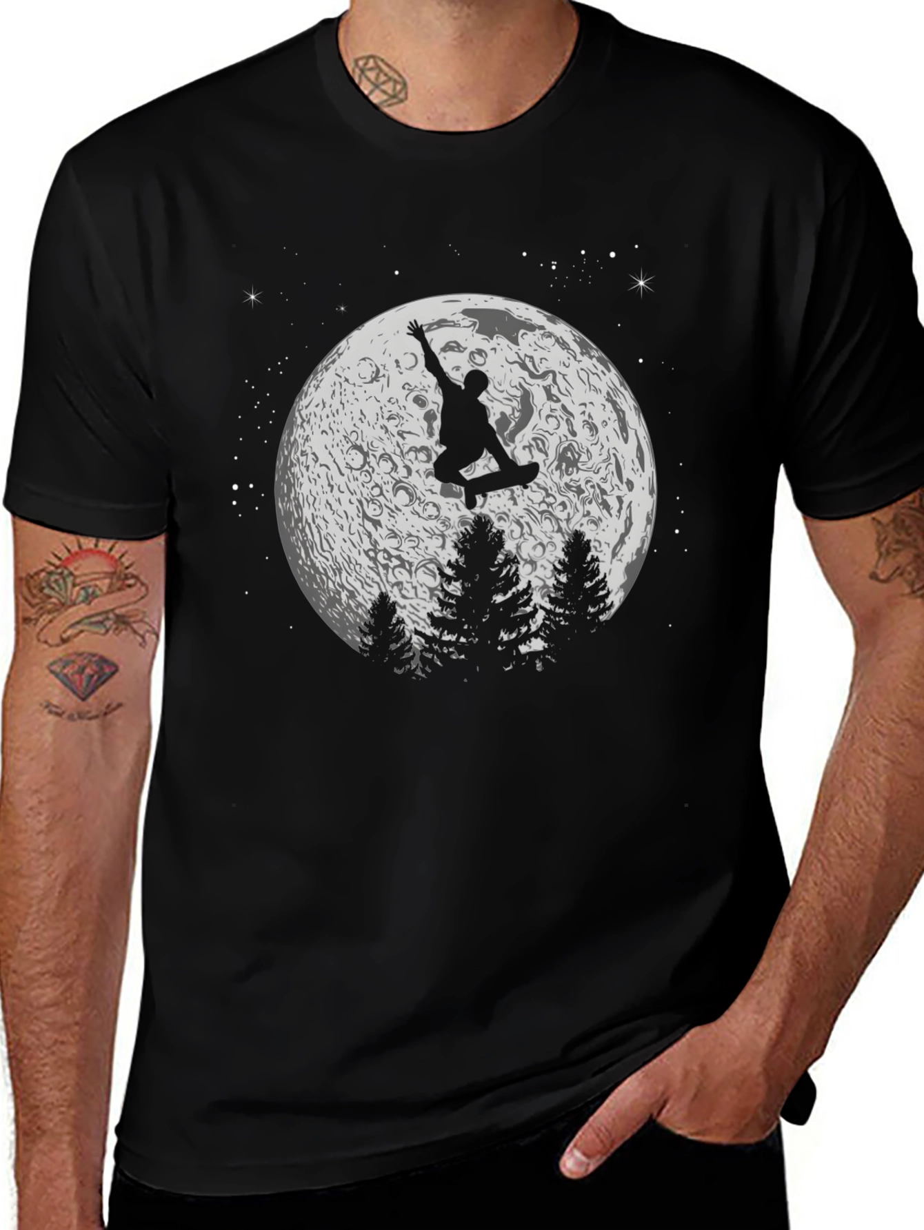 Variant 23 of Skateboarding on the Moon Graphic T-Shirt