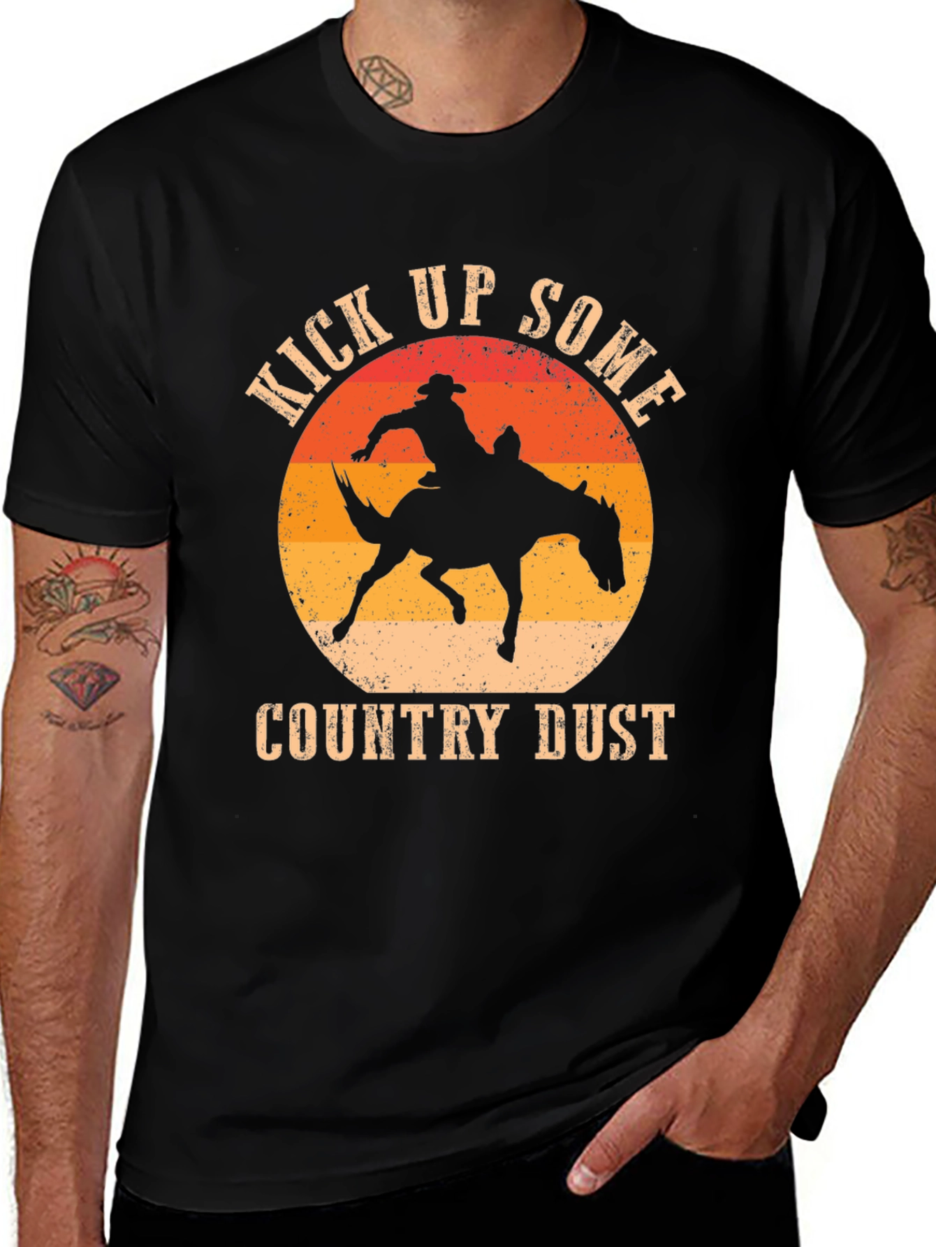 Kick Up Some Country Dust Cowboy Graphic T-Shirt