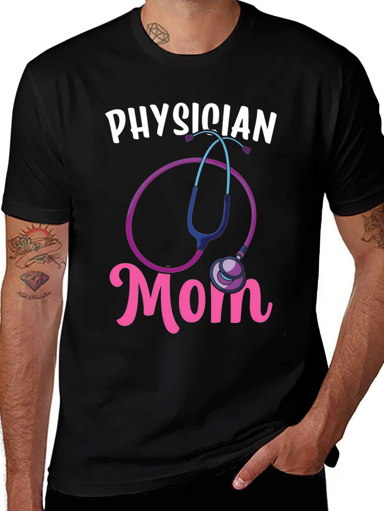 Physician Mom T-Shirt - Stethoscope Graphic Tee