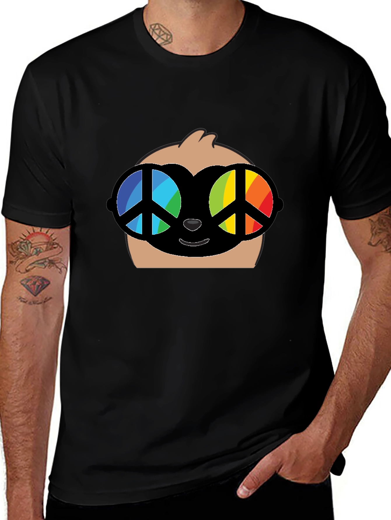 Variant 22 of Sloth Peace Sign Graphic Tee