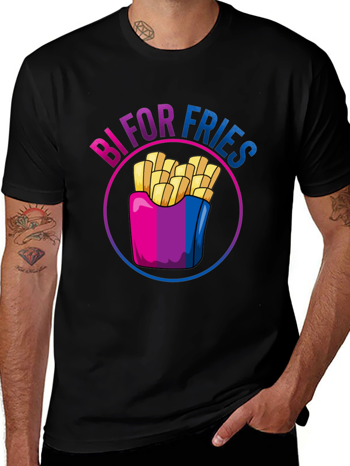 Variant 5 of Bi For Fries T-Shirt - Bisexual Pride Shirt