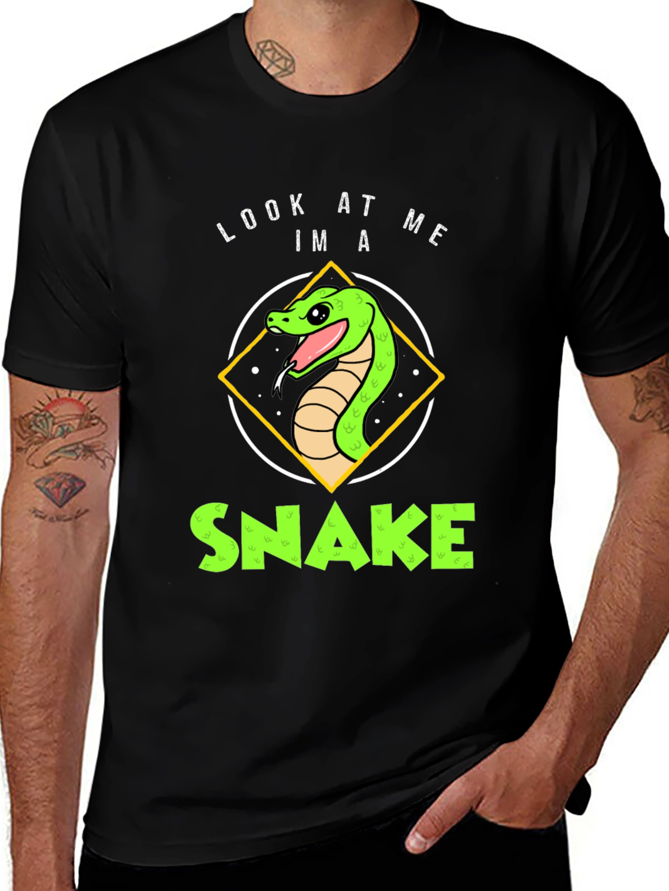 Variant 19 of Look At Me I'm A Snake Black T-Shirt