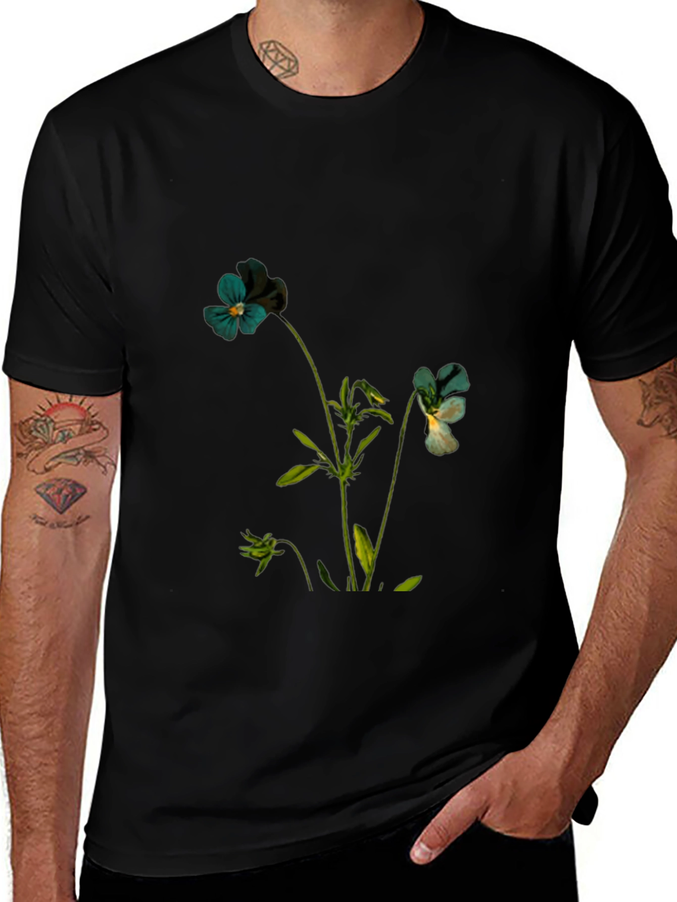 Variant 7 of Floral Print T-Shirt: Vintage Botanical Design