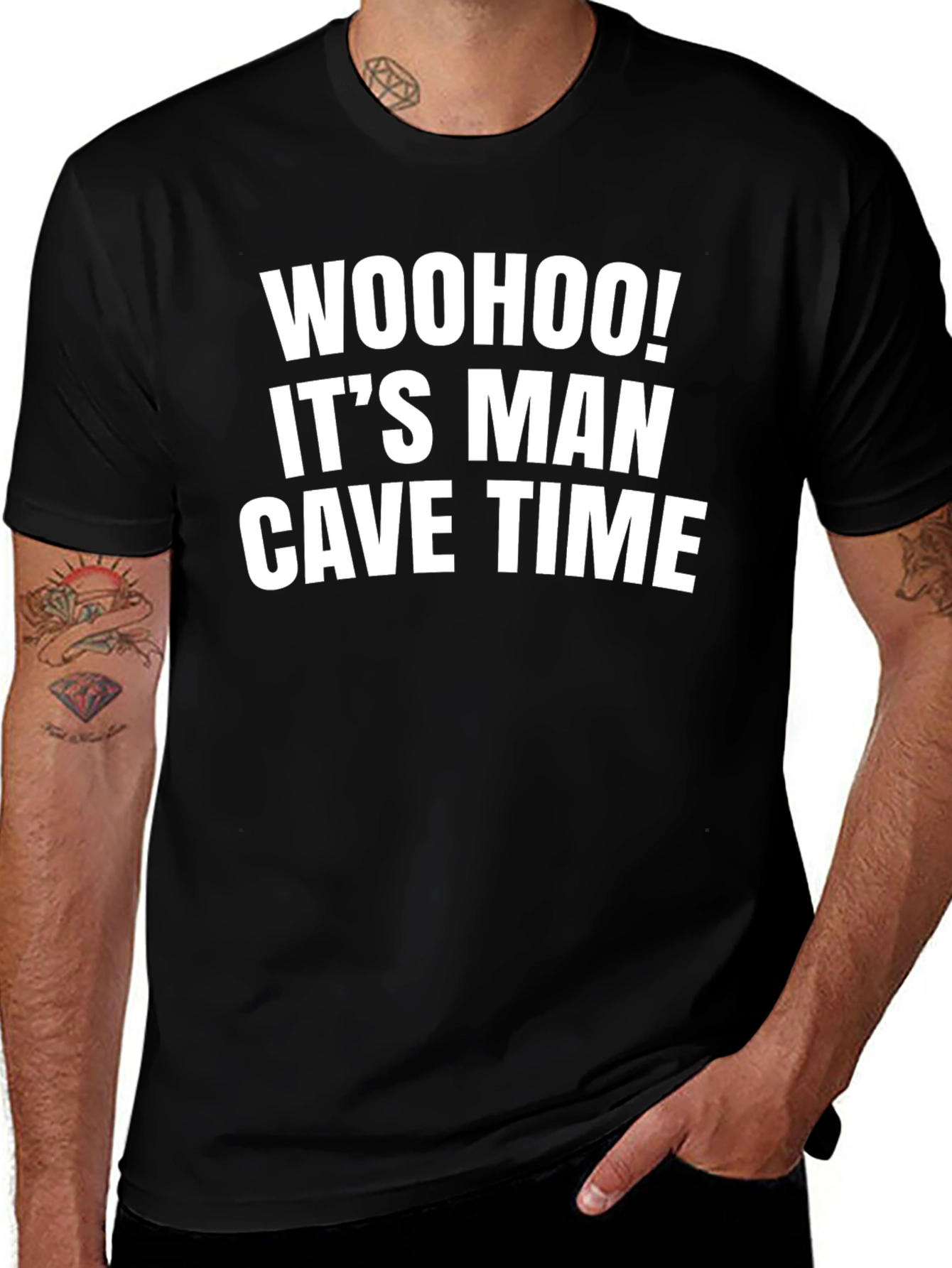 Variant 15 of Man Cave Time T-Shirt - Black Graphic Tee
