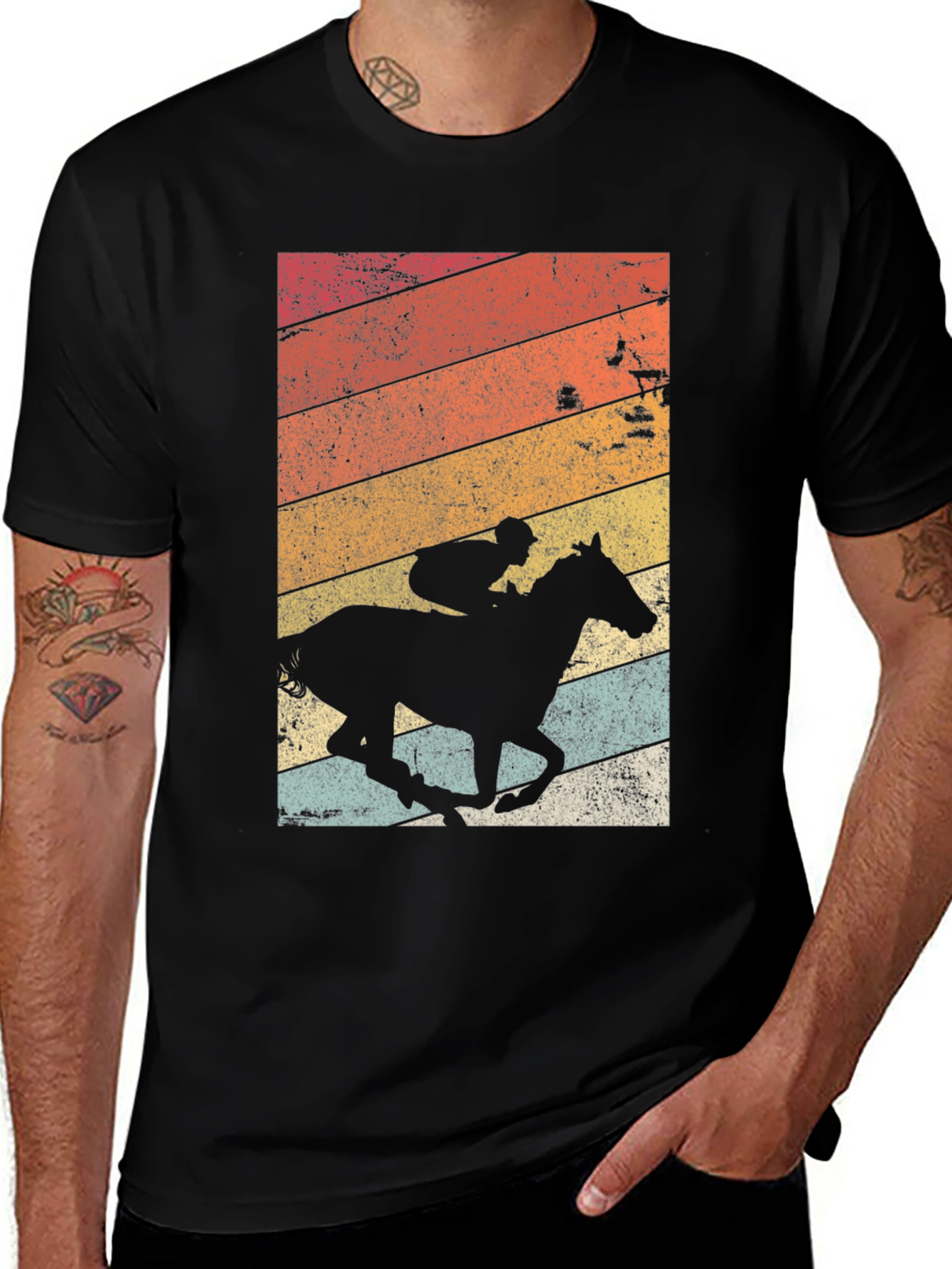 Variant 21 of Vintage Horse Racing T-Shirt - Equestrian Design