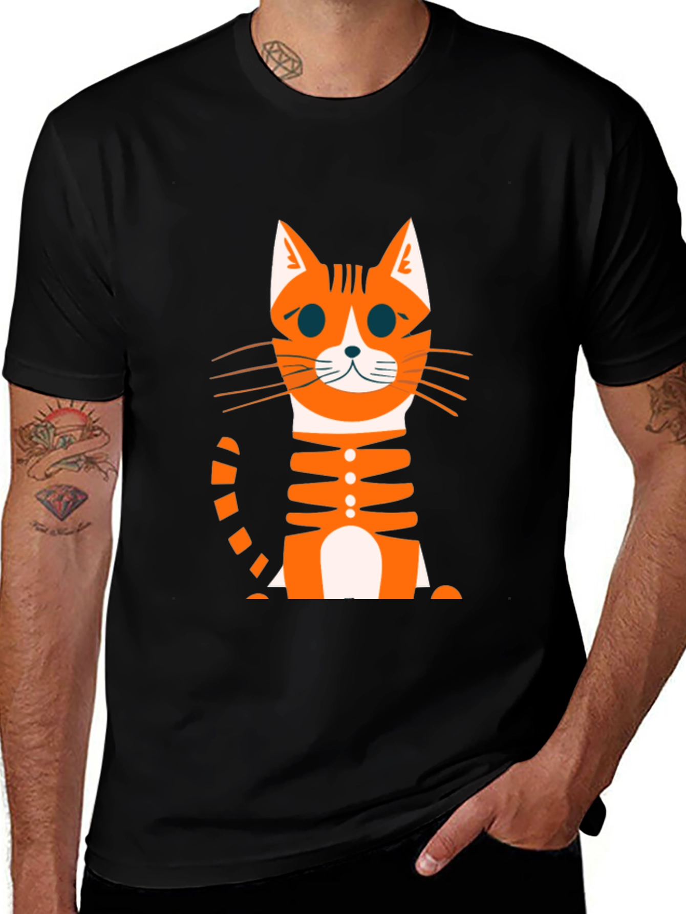 Variant 20 of Cute Cartoon Cat Graphic Print T-Shirt