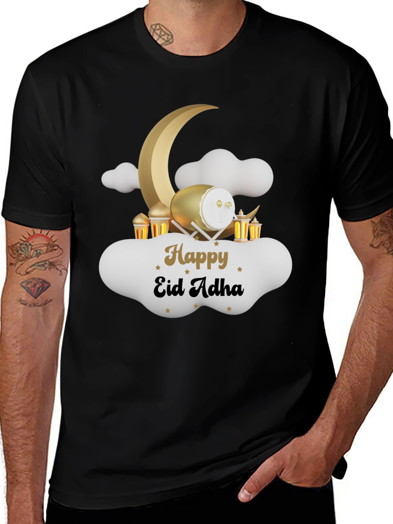 Happy Eid Adha Black T-Shirt