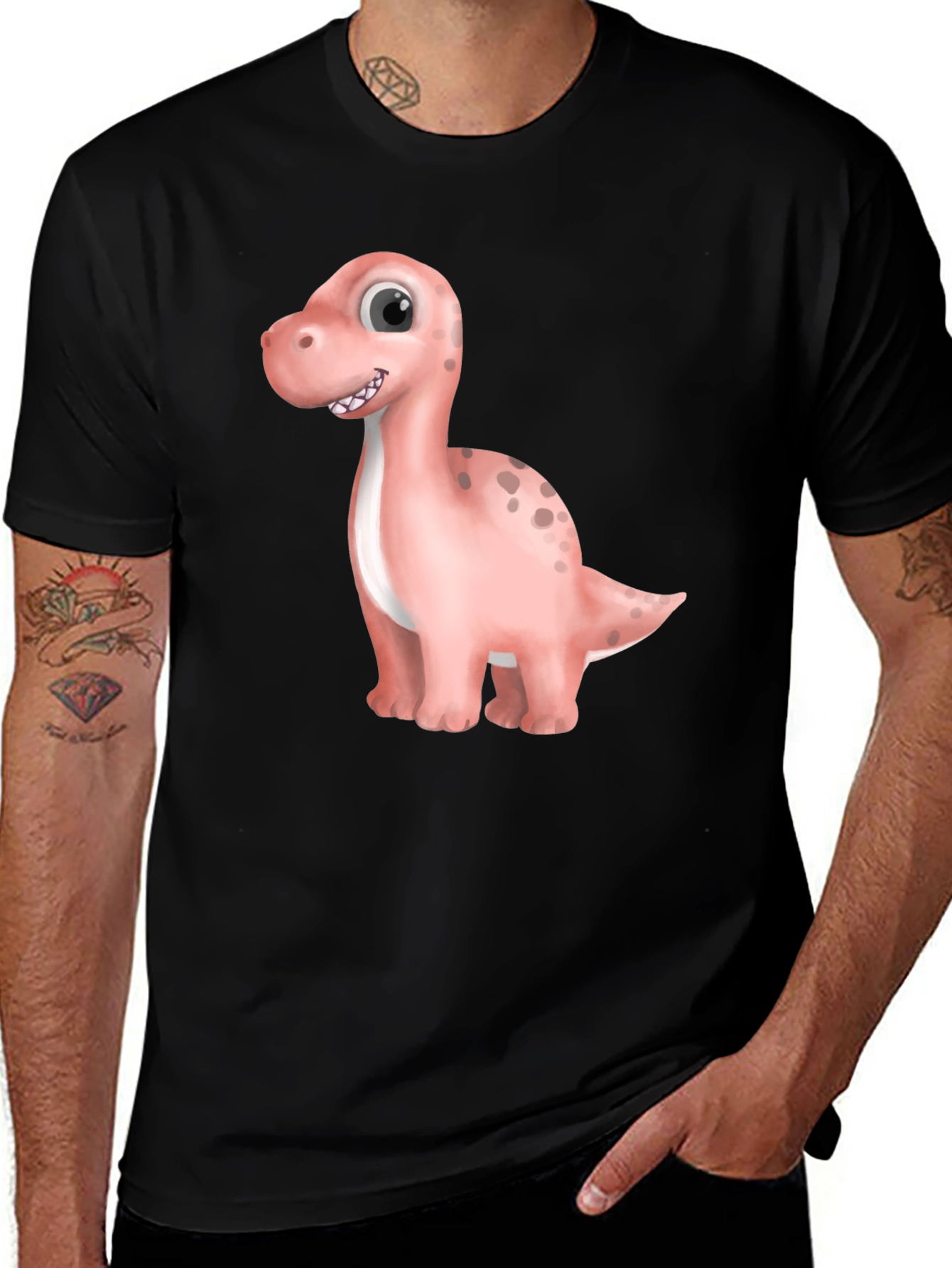 Variant 25 of Cute Dino Graphic Tee - Black