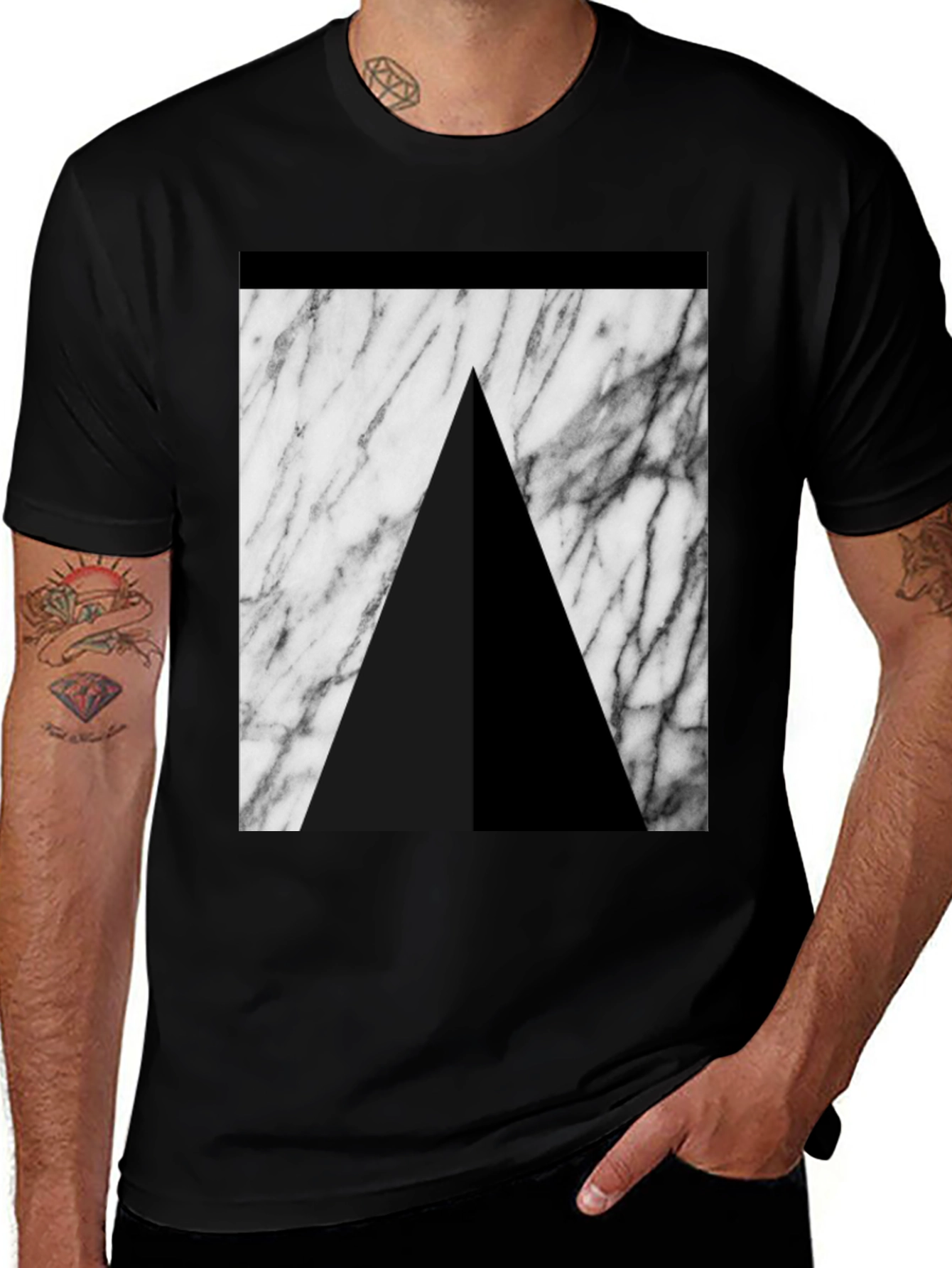 Variant 26 of Modern Marble Triangle T-Shirt