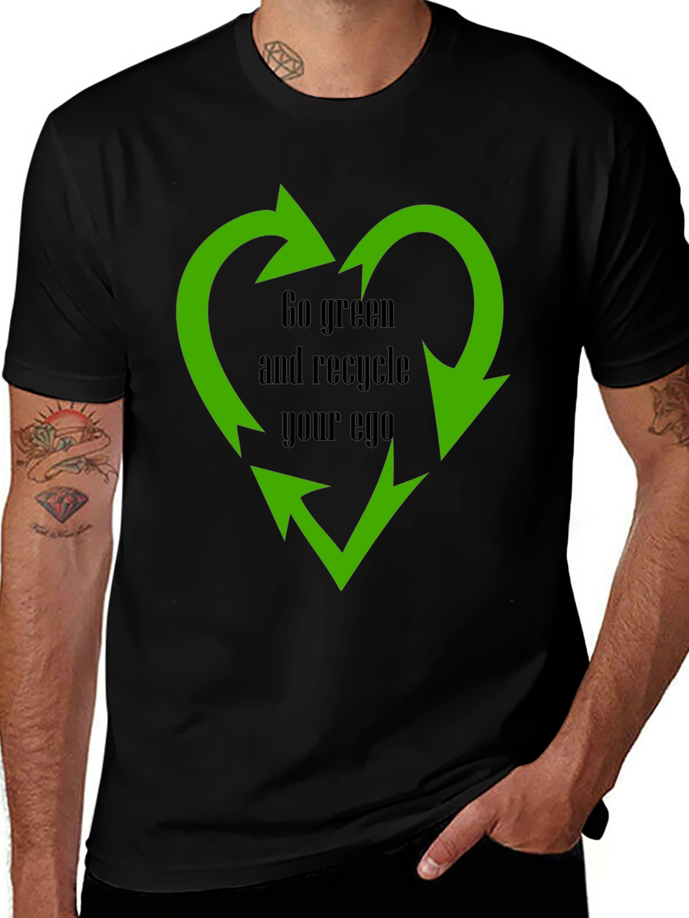 Variant 25 of Eco-Friendly 'Go Green' Graphic T-Shirt