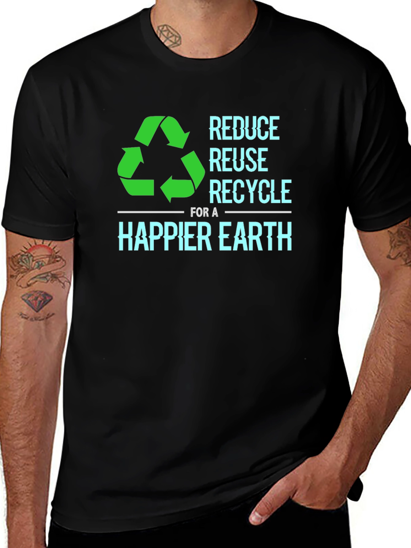 Variant 2 of Reduce Reuse Recycle T-Shirt - Happier Earth