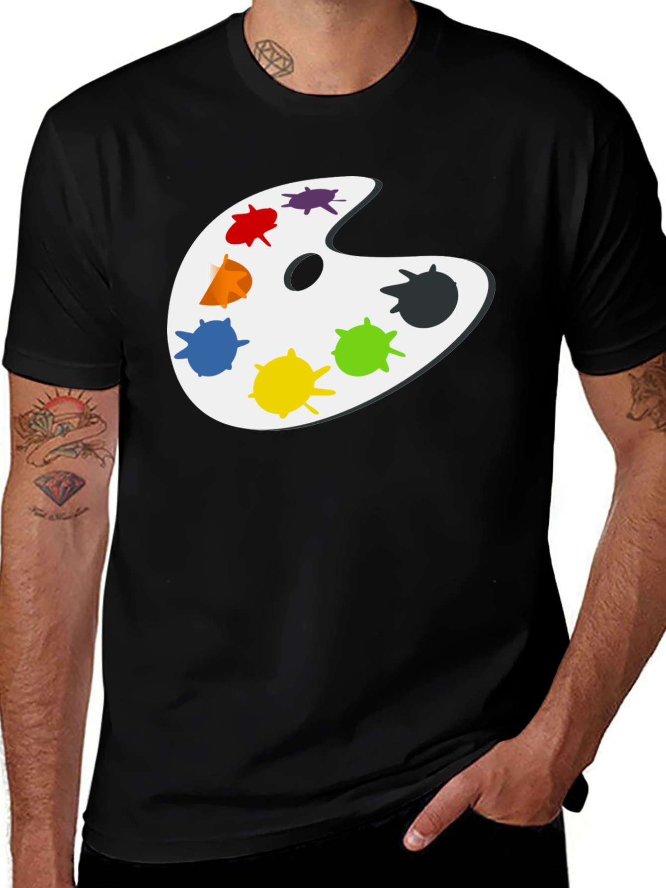 Variant 15 of Artist Palette Graphic T-Shirt - Classic Black