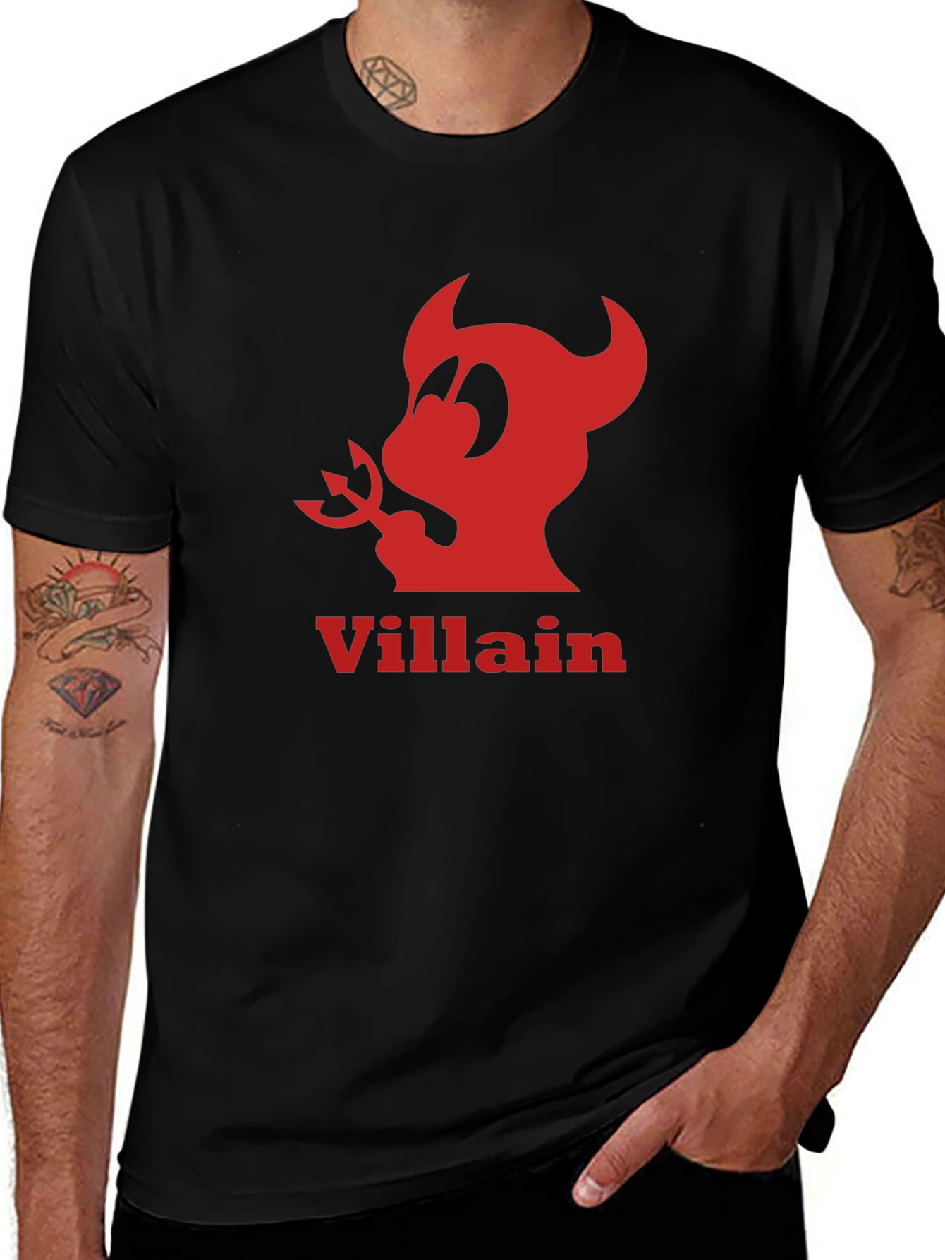 Villain Cartoon Devil Graphic T-Shirt