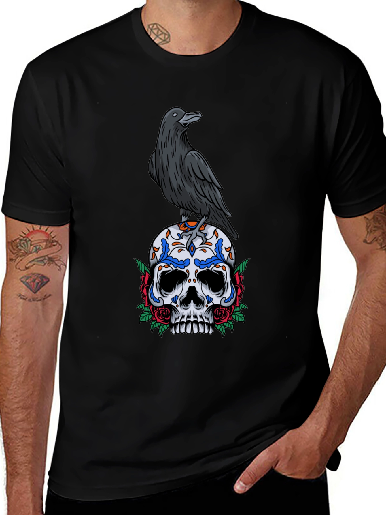 Variant 24 of Crow and Skull Graphic T-Shirt