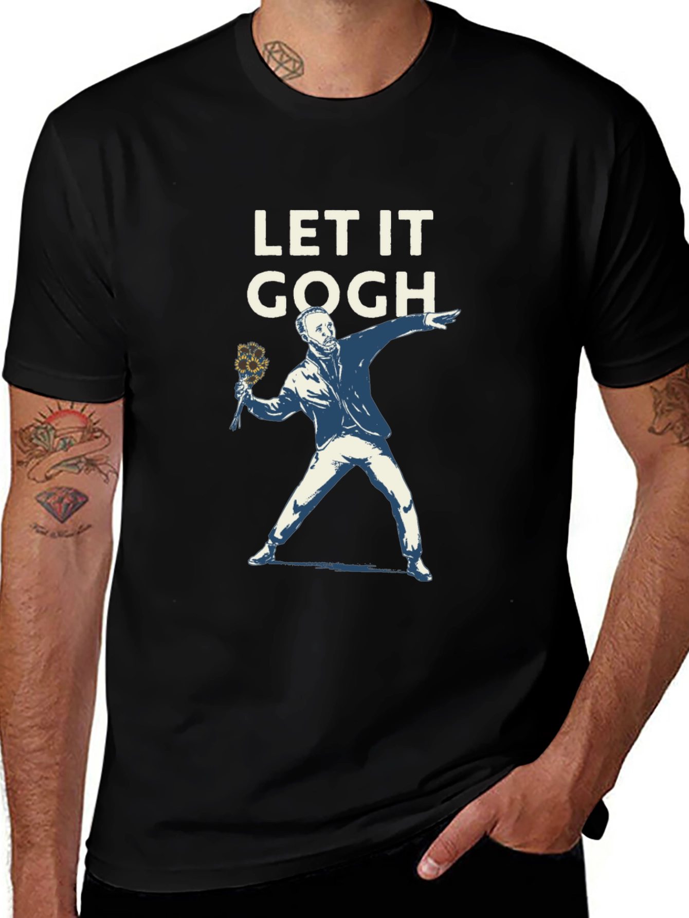 Variant 18 of Let It Gogh T-Shirt - Artistic Graphic Tee