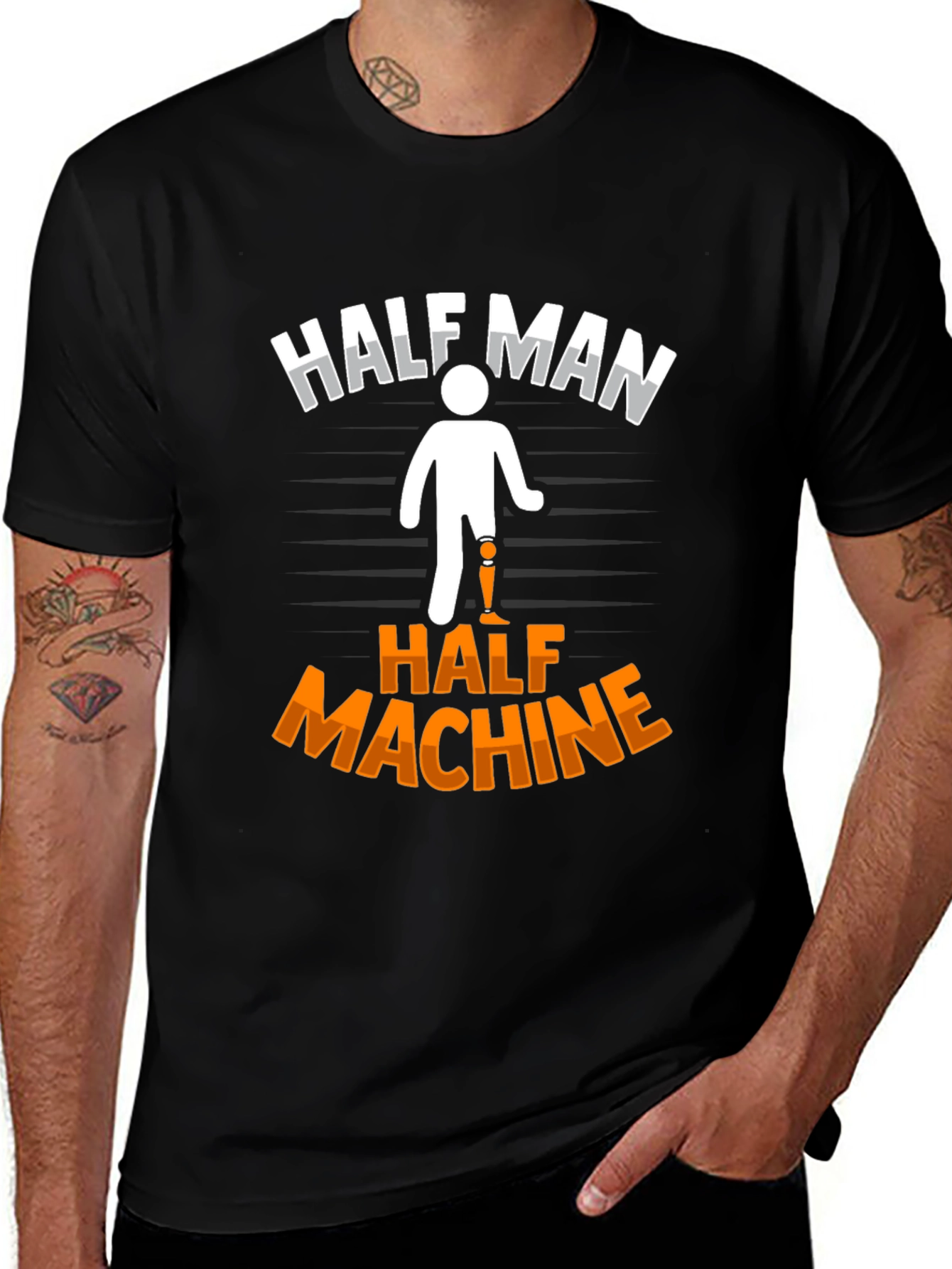 Variant 4 of Half Man Half Machine Graphic Tee