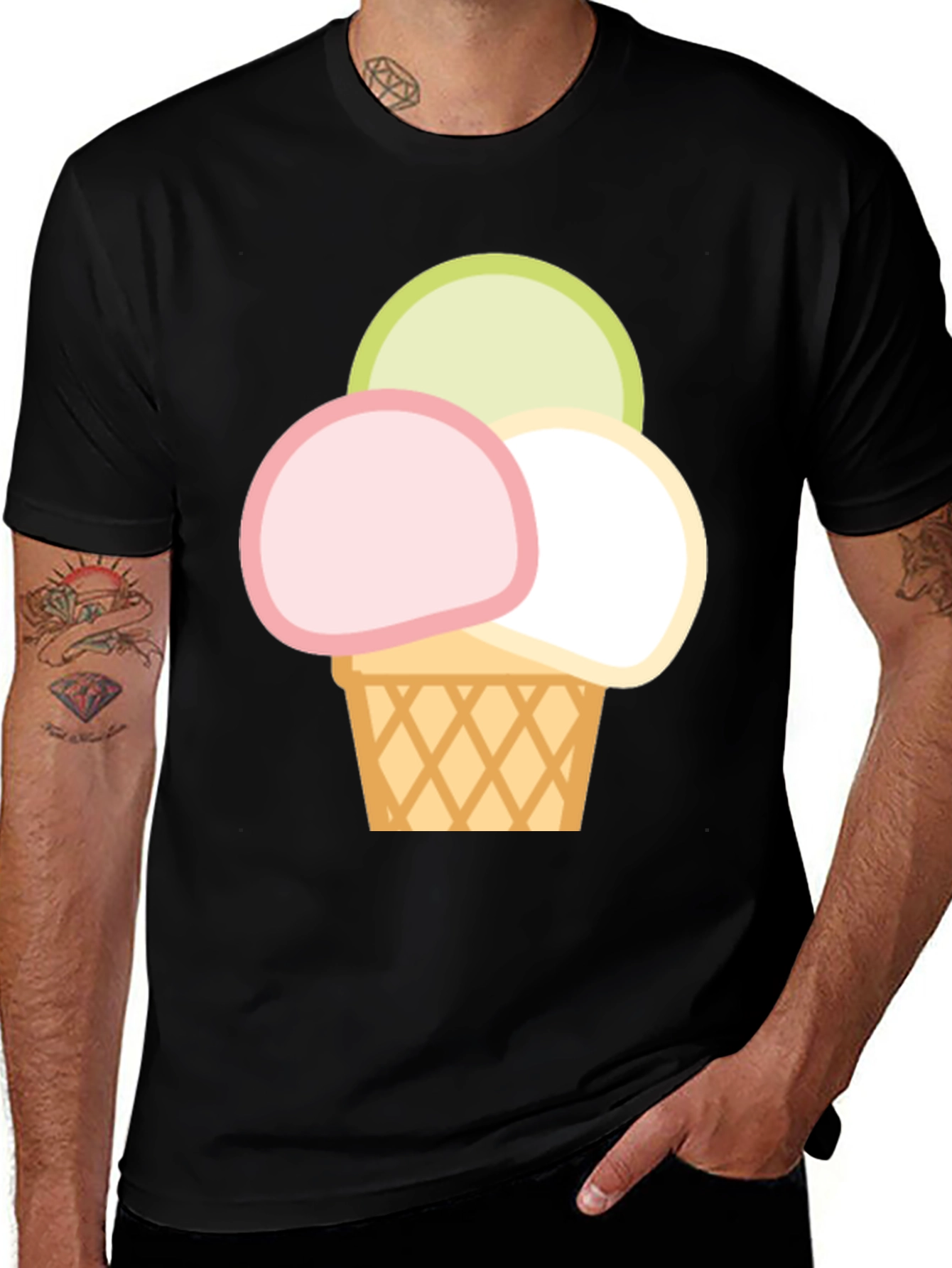Variant 25 of Ice Cream Scoop Graphic Tee - Casual Cotton T-Shirt