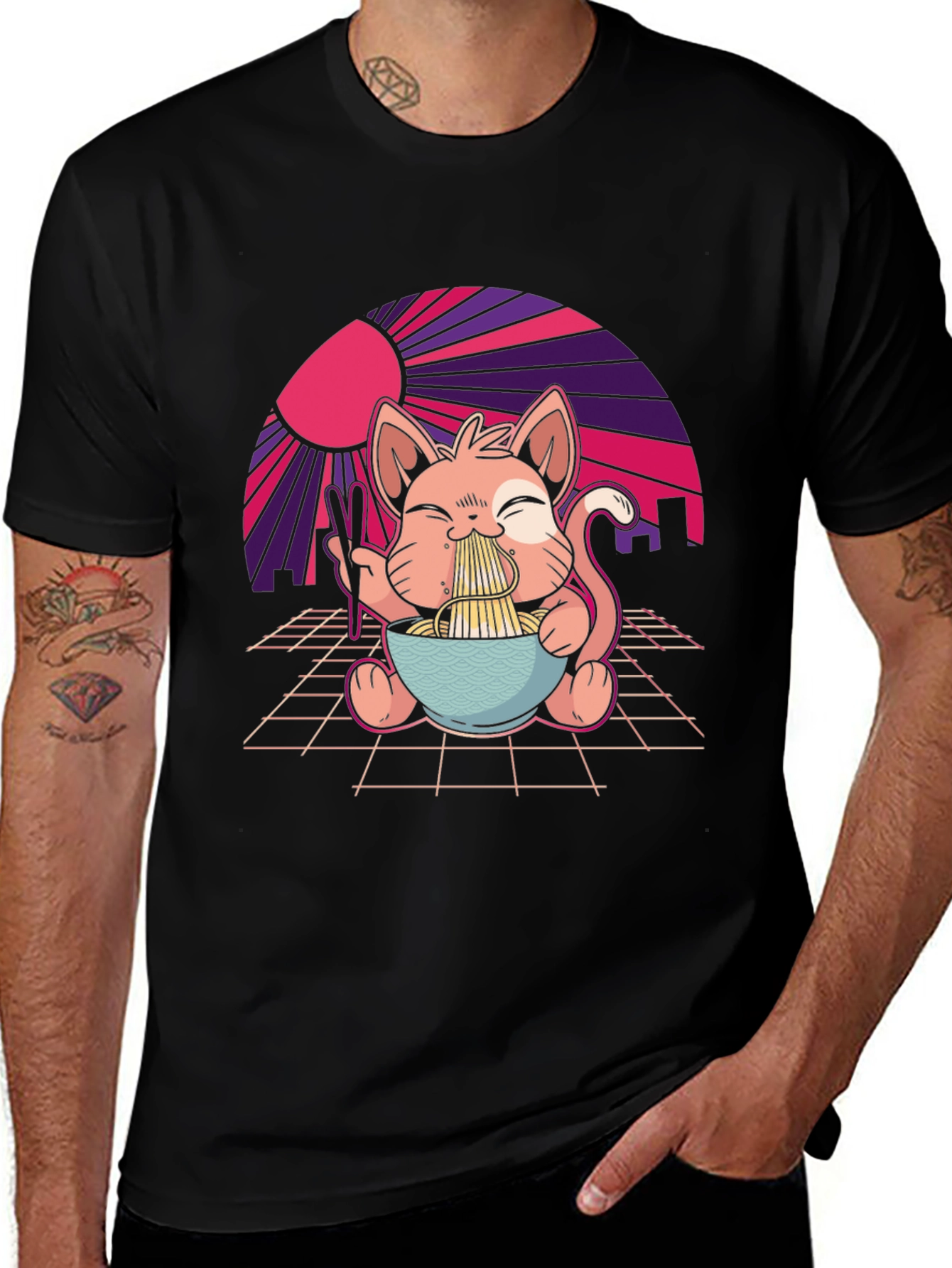 Variant 21 of Ramen Cat T-Shirt - Cute Anime Graphic Tee
