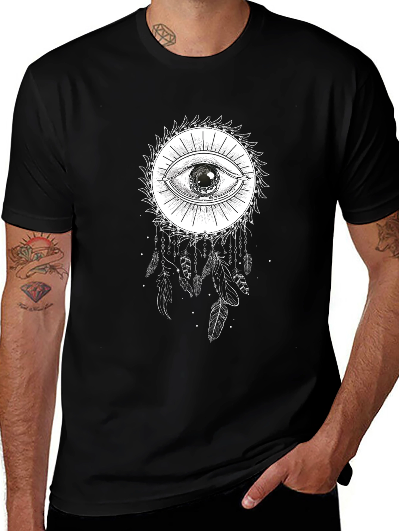 Variant 22 of Mystic Eye Graphic Print Black T-Shirt