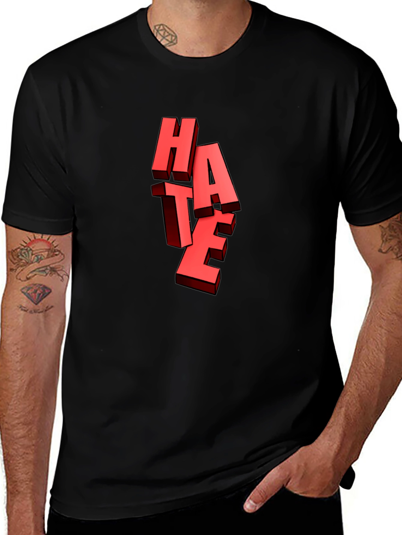 Variant 10 of Bold "HATE" Graphic Tee - Edgy Statement Shirt