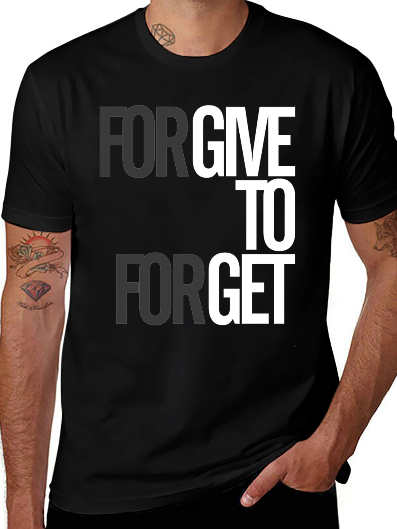 Variant 17 of Forgive to Forget Graphic Tee - Black