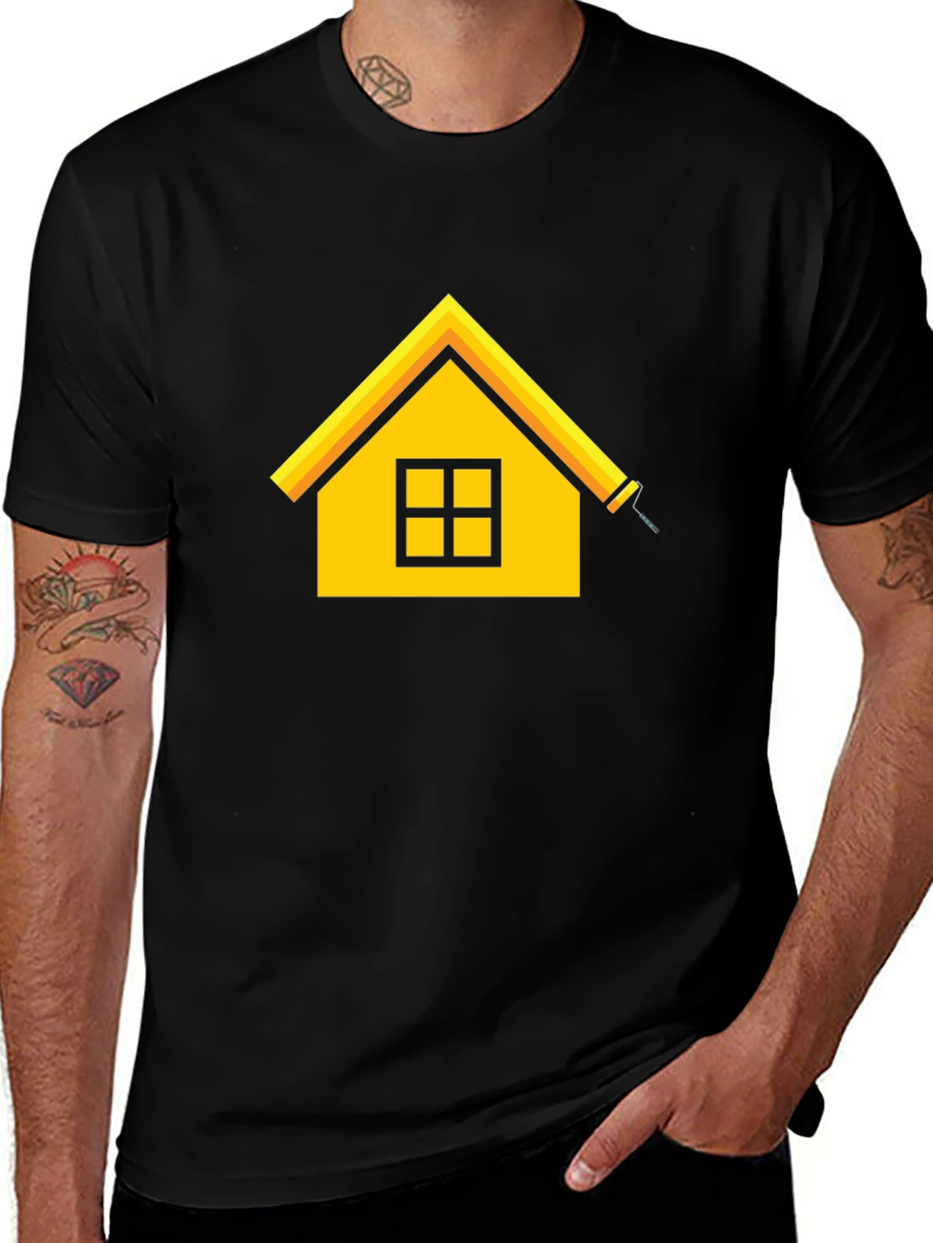 Variant 19 of House Painter T-Shirt - Black Cotton Tee