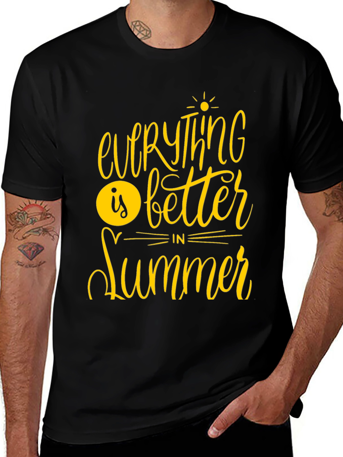 Variant 27 of Summer Vibes Black Graphic T-Shirt
