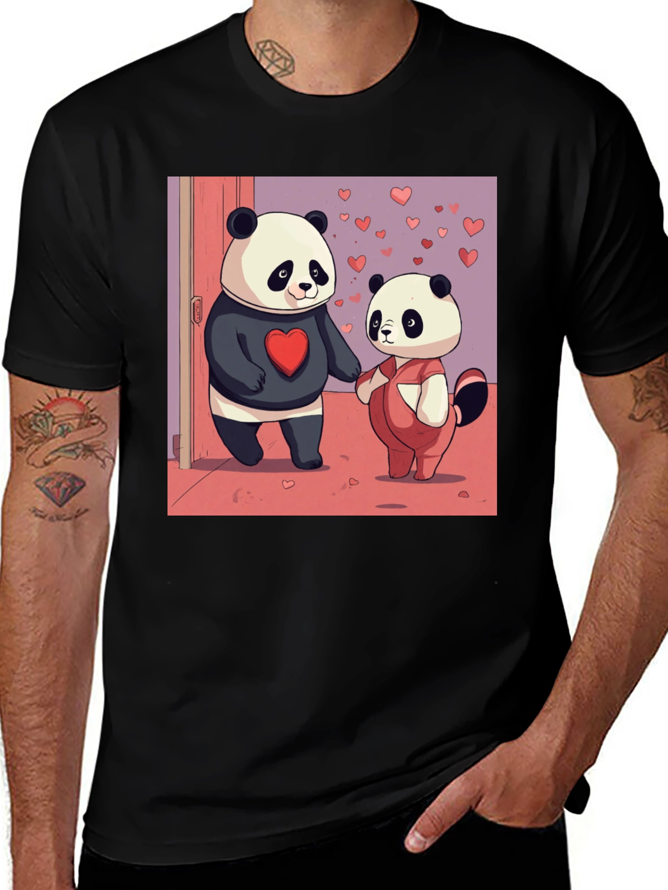 Variant 28 of Panda Love Graphic Tee - Valentine's Edition