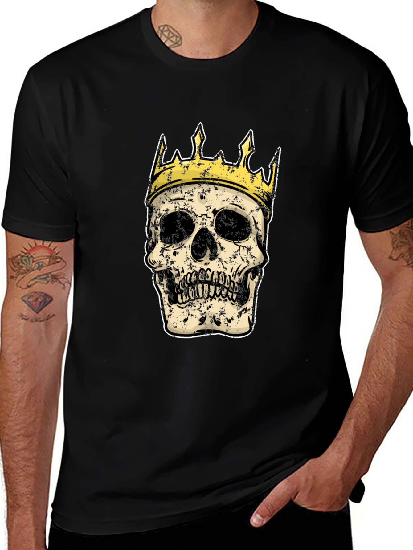 Variant 6 of Skull King Graphic Tee - Black Cotton T-Shirt