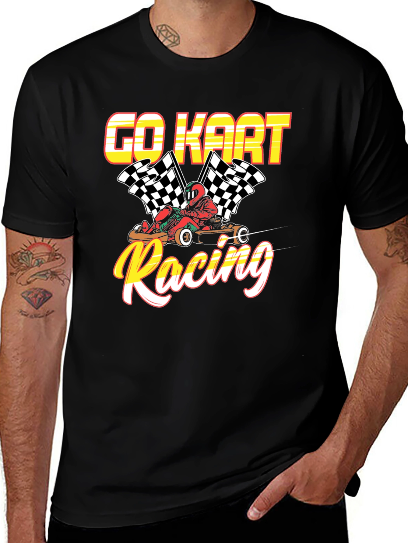 Variant 13 of Go Kart Racing Black Graphic T-Shirt