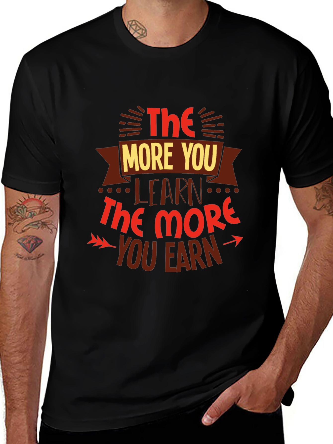 Variant 5 of The More You Learn Graphic Tee - Black