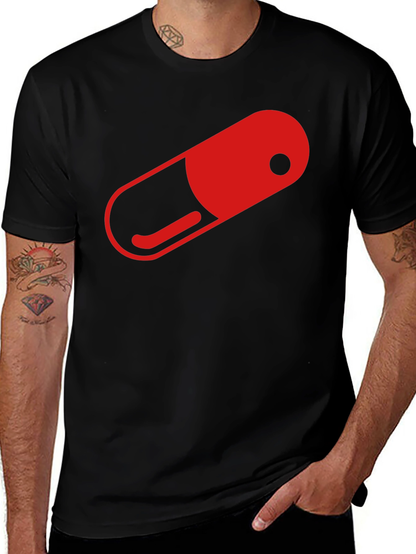 Variant 11 of Red Pill Graphic T-Shirt - Black