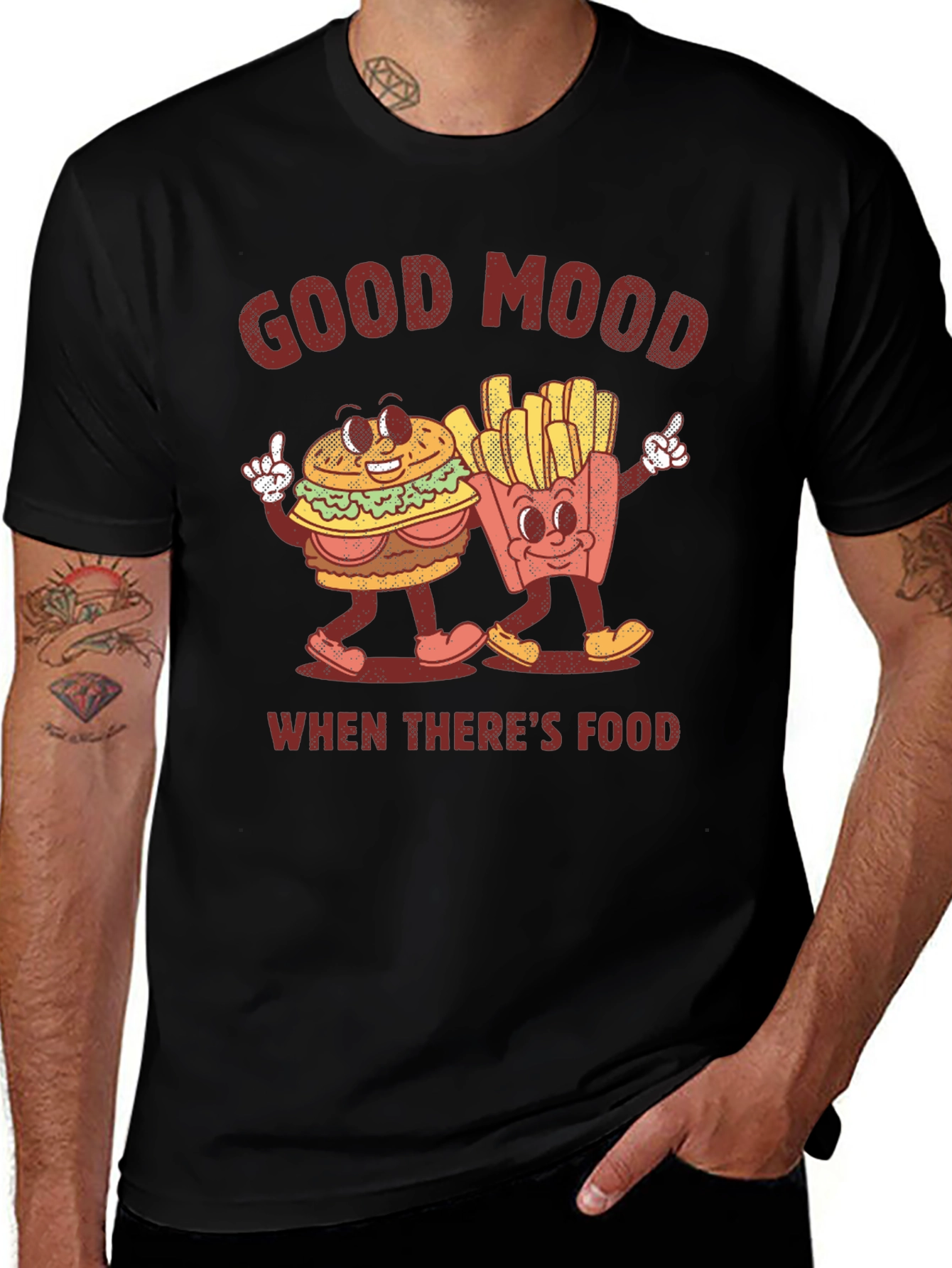Variant 15 of Good Mood Food Graphic Tee - Burger and Fries