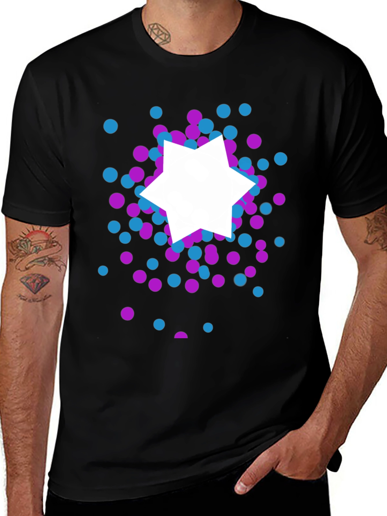 Variant 7 of Abstract Starburst Graphic Tee - Black