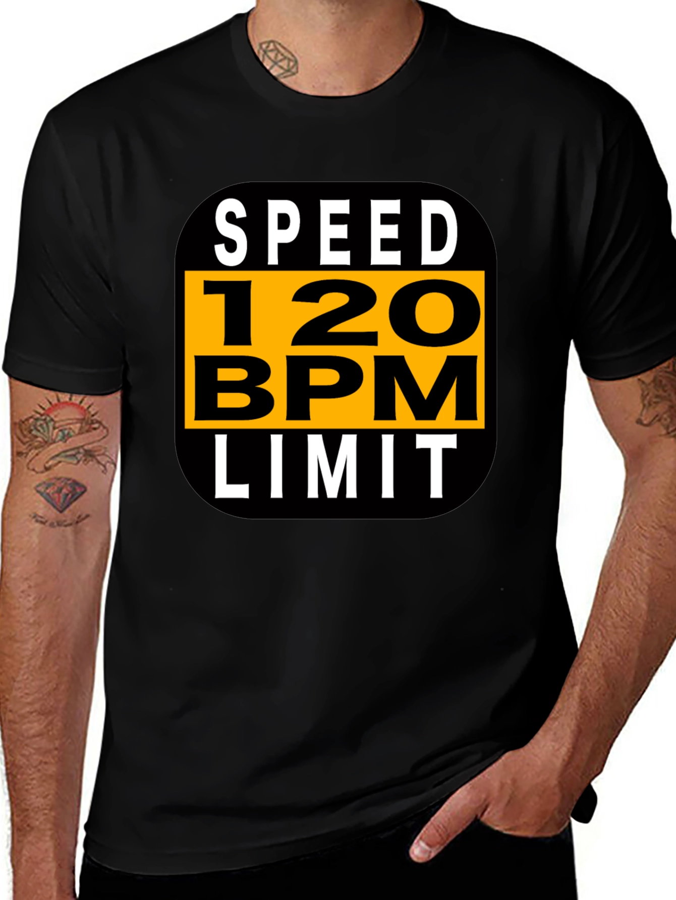 Variant 21 of Speed 120 BPM Limit Black Graphic Tee