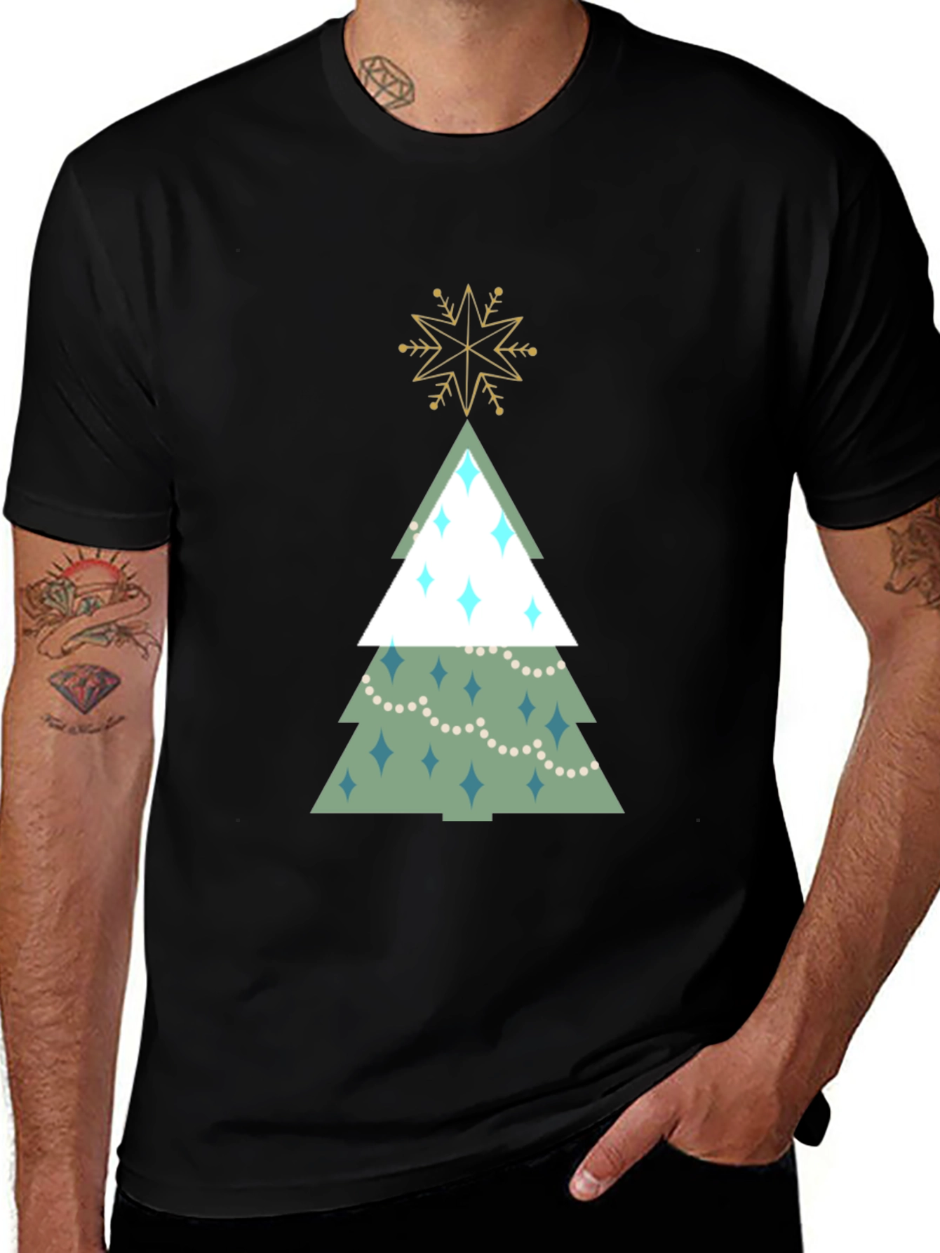 Festive Christmas Tree Graphic Tee - Holiday Style