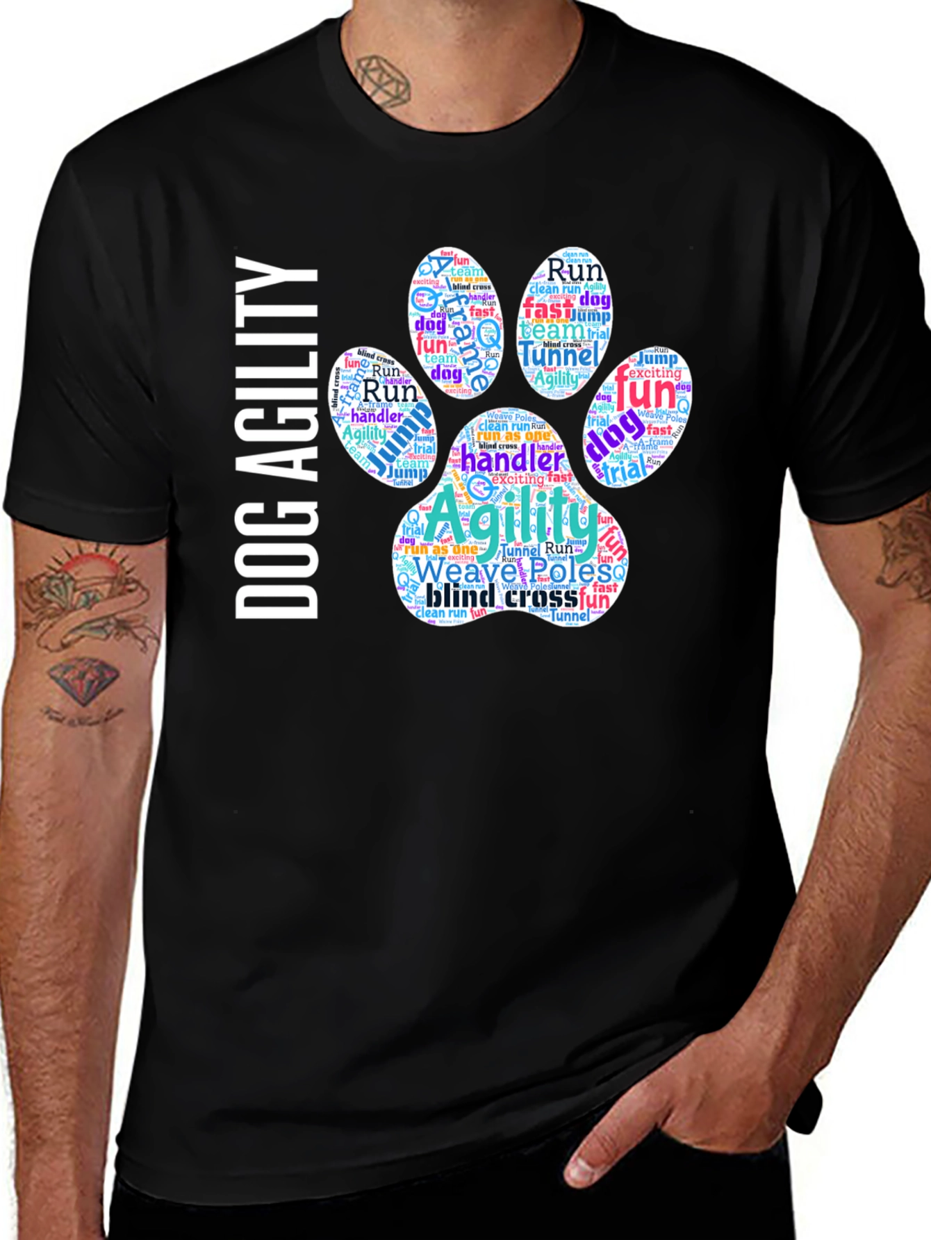 Dog Agility Paw Print T-Shirt