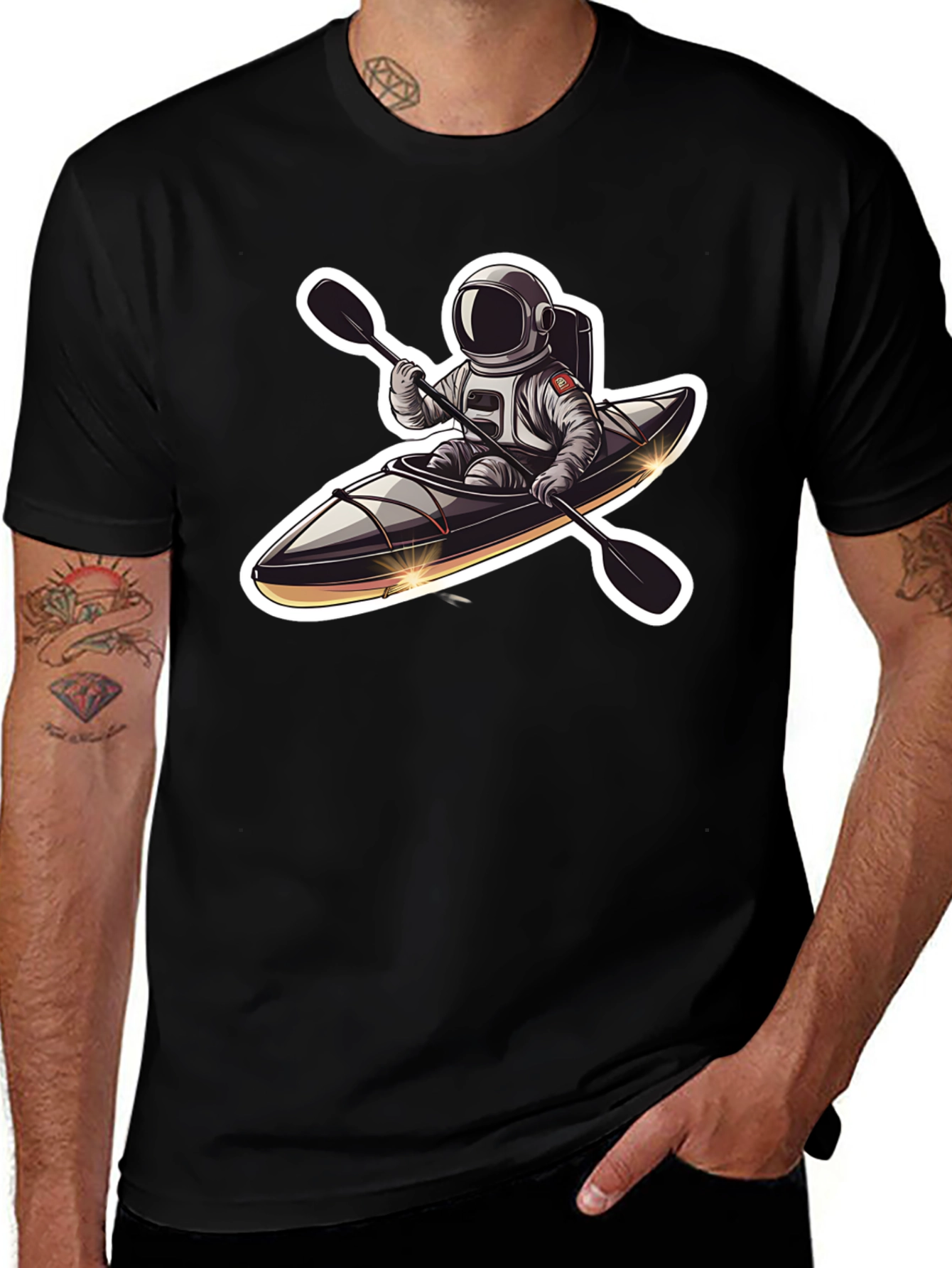 Variant 25 of Astronaut Kayak Black T-Shirt