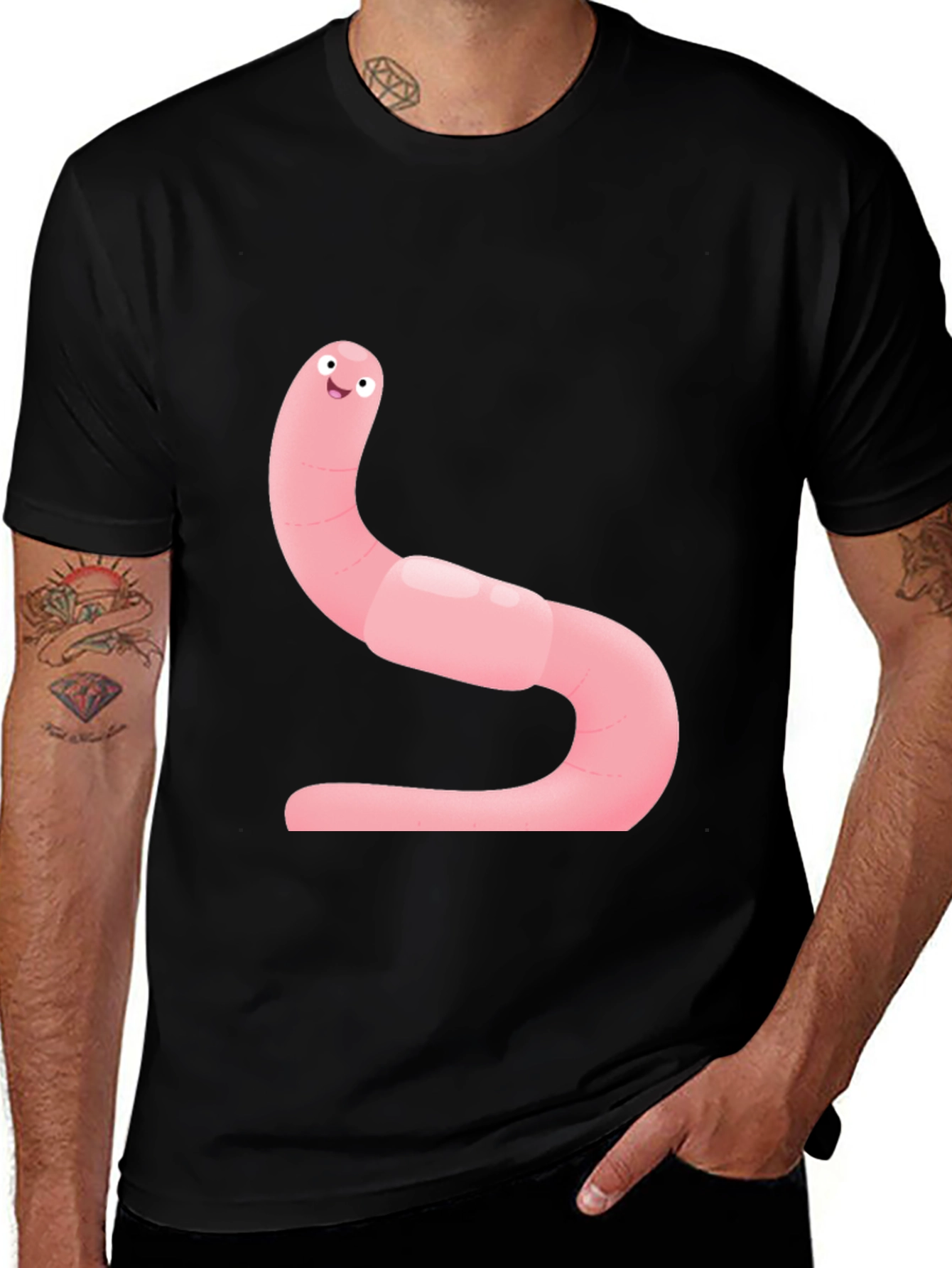 Variant 29 of Worm Graphic Tee - Funny Cartoon Shirt