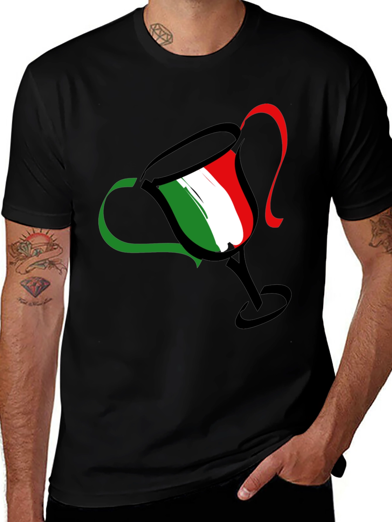 Italian Pride Tee - Trophy Design - Black T-Shirt