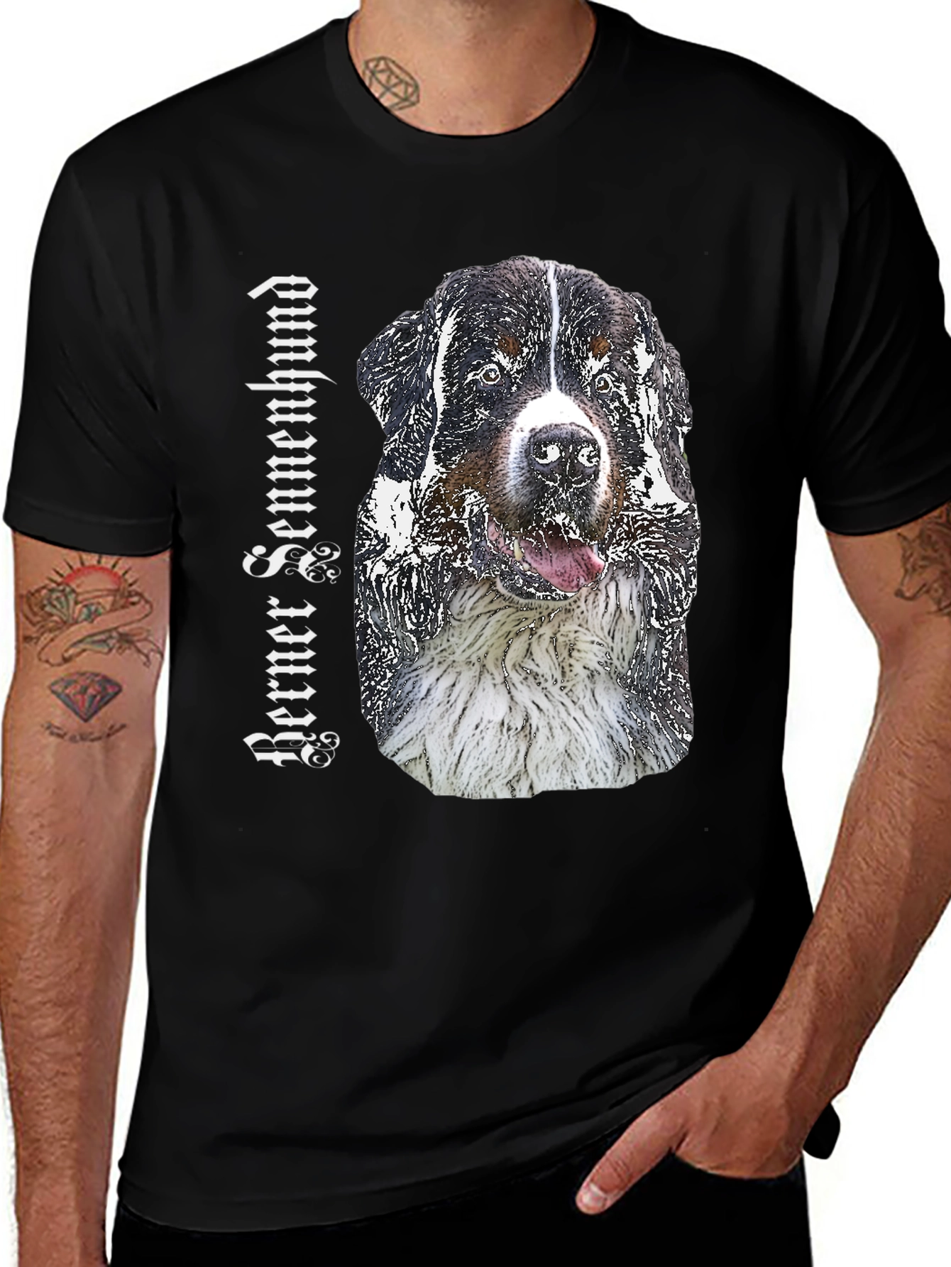 Variant 30 of Berner Sennenhund Dog Breed T-Shirt Black