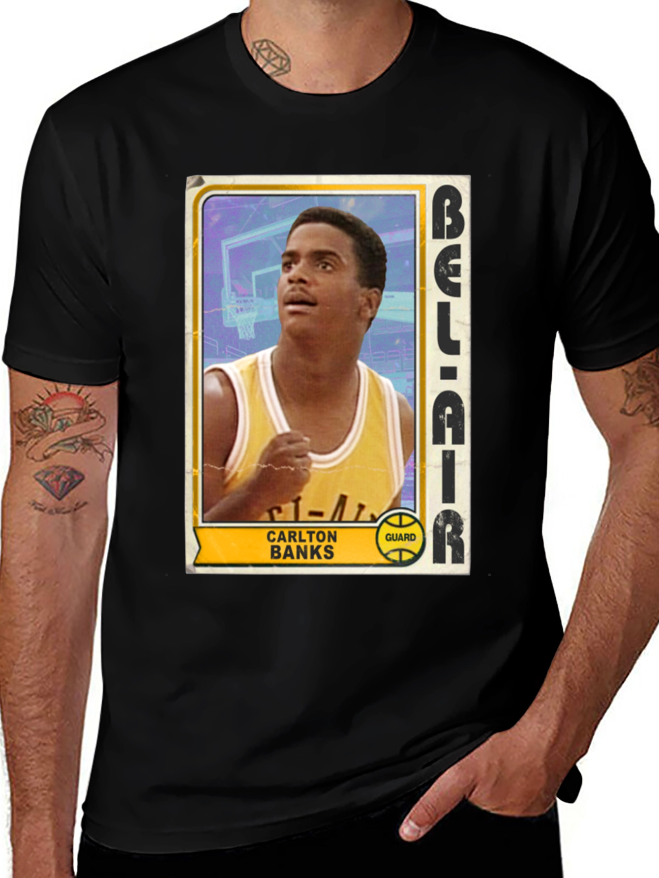 Variant 2 of Bel-Air Carlton Banks Basketball Card Graphic T-Shirt