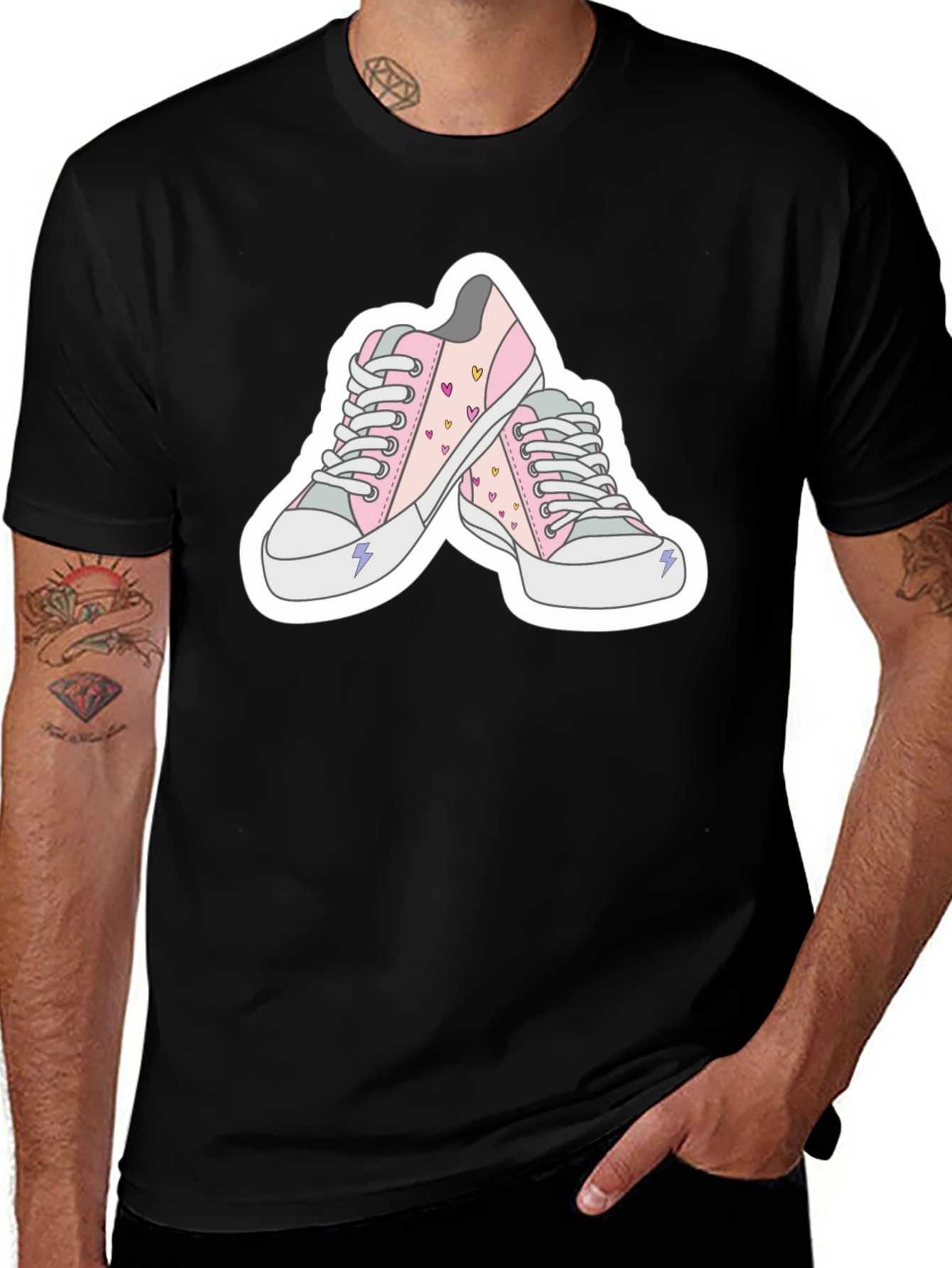 Variant 2 of Sneaker Tee - Pink Heart Sneakers