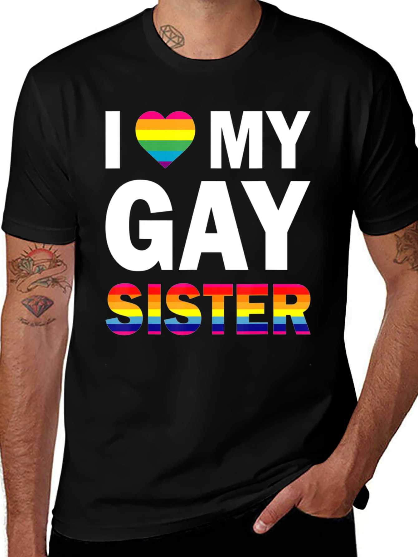 Variant 4 of I Heart My Gay Sister Pride T-Shirt