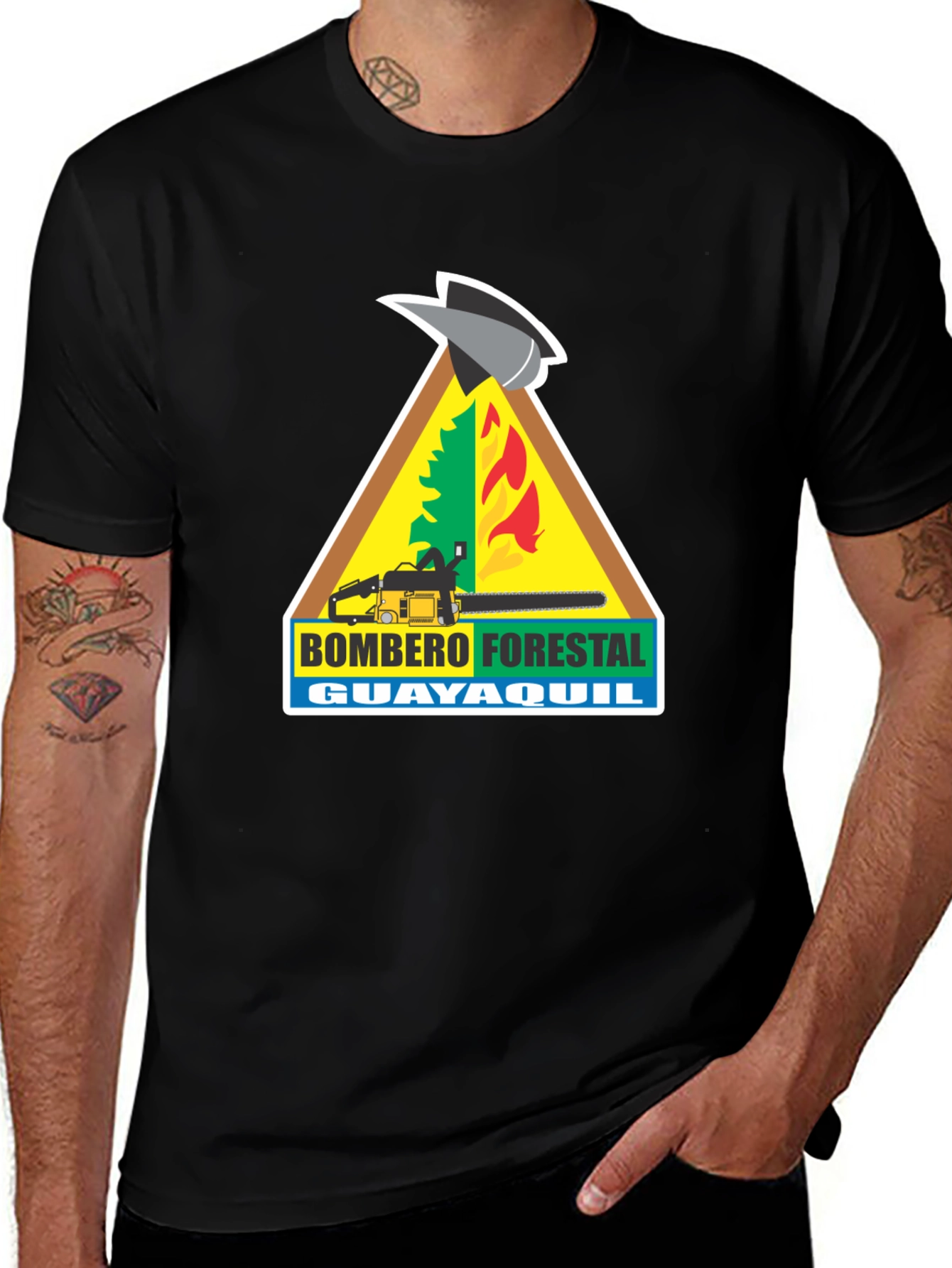 Bombero Forestal Guayaquil Black T-Shirt