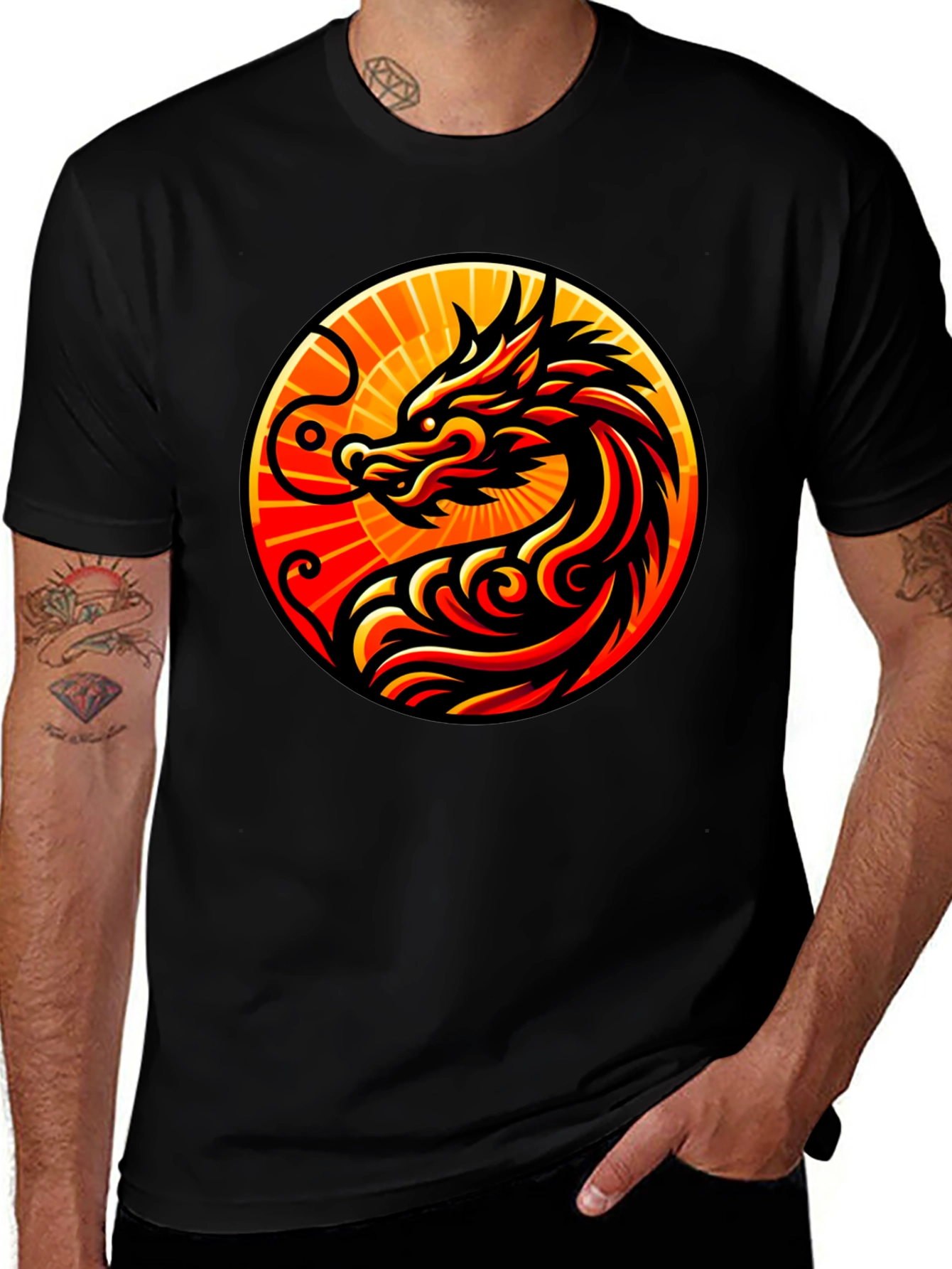 Variant 30 of Dragon Circle Graphic Tee - Bold Style
