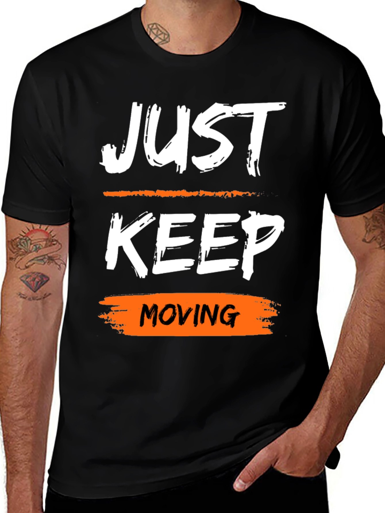 Variant 29 of Just Keep Moving Graphic Tee - Motivational Shirt